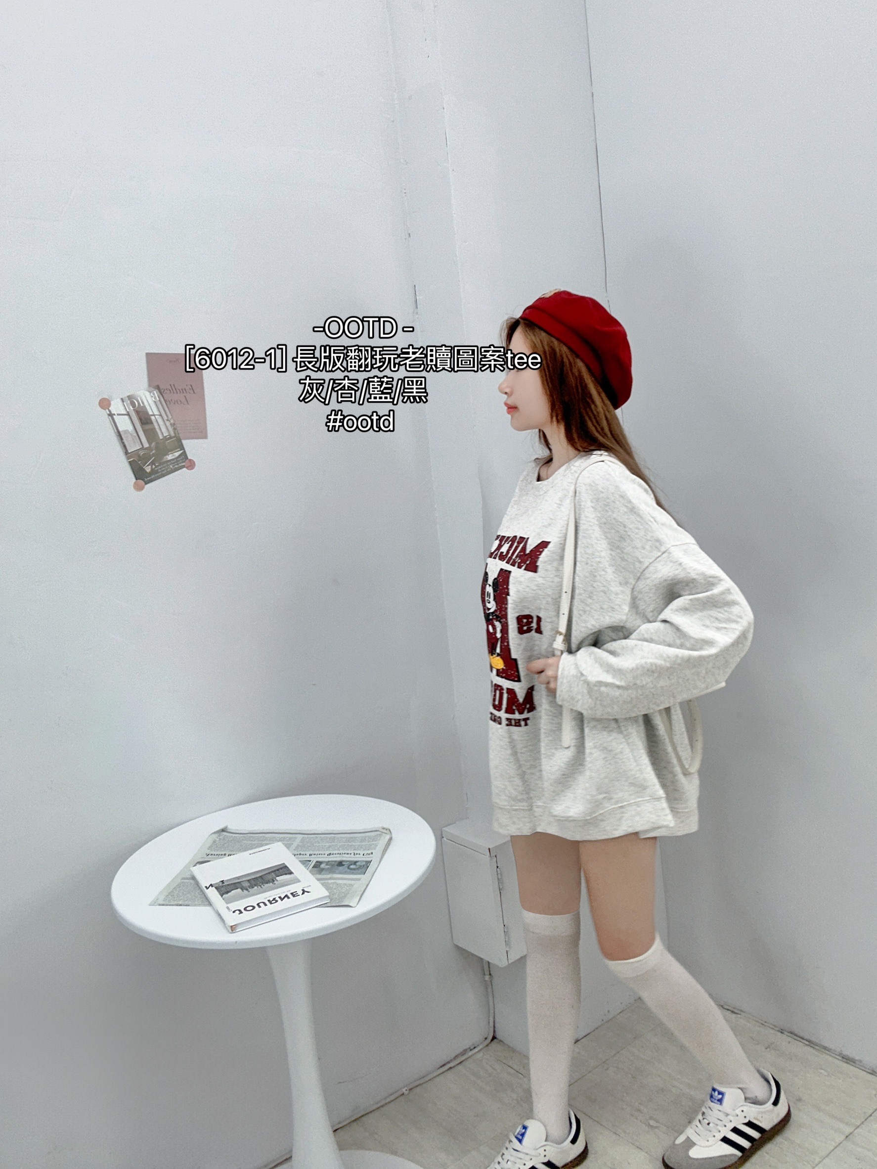 [6012-1] 長版翻玩老贖圖案tee (2)