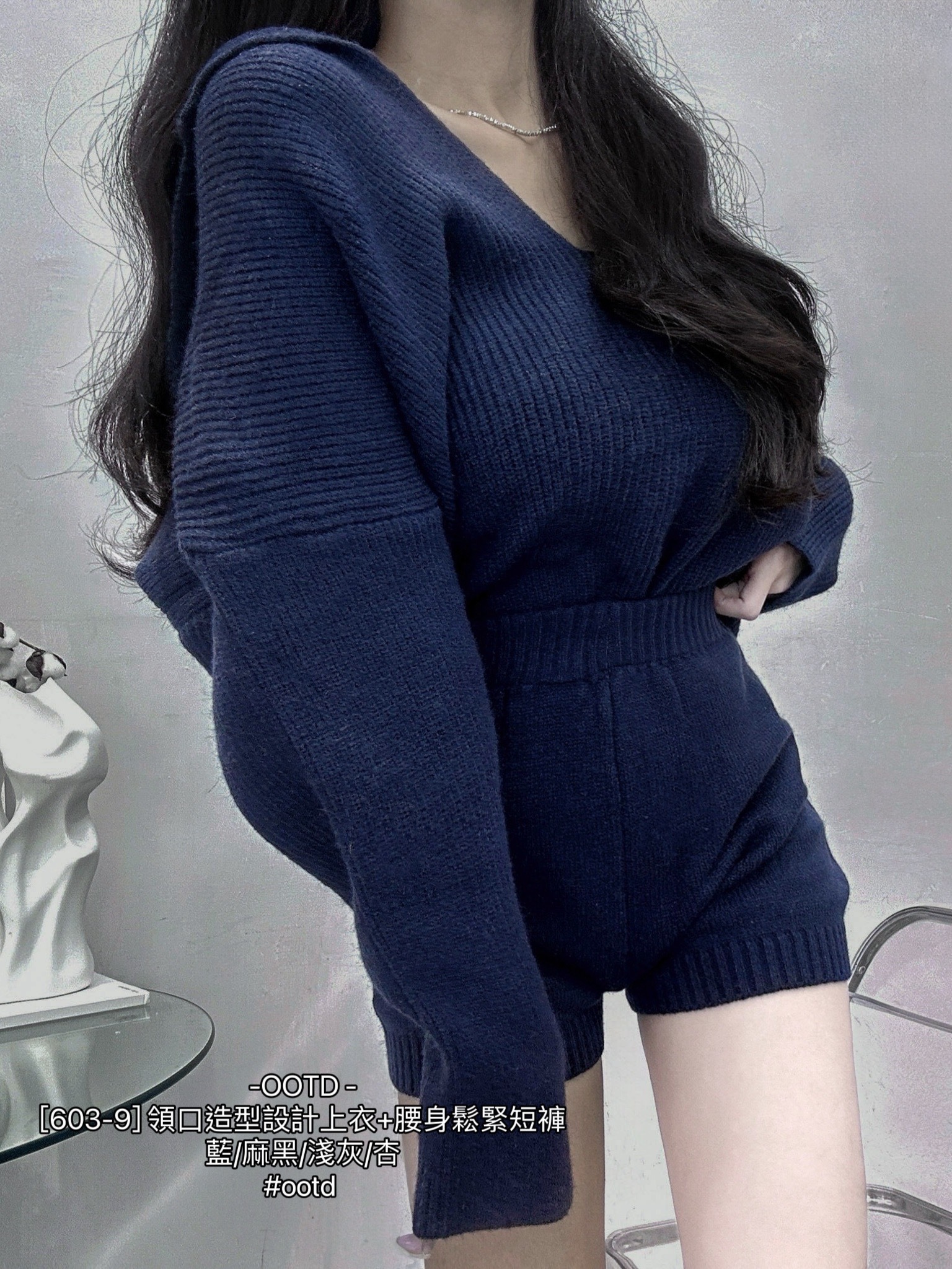 [603-9] 領口造型設計上衣+腰身鬆緊短褲 (8)