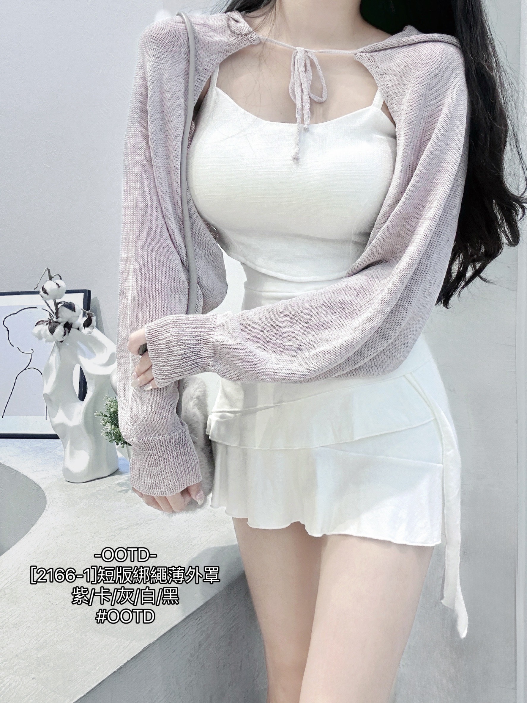 [2166-1]短版綁繩薄外罩 (6)