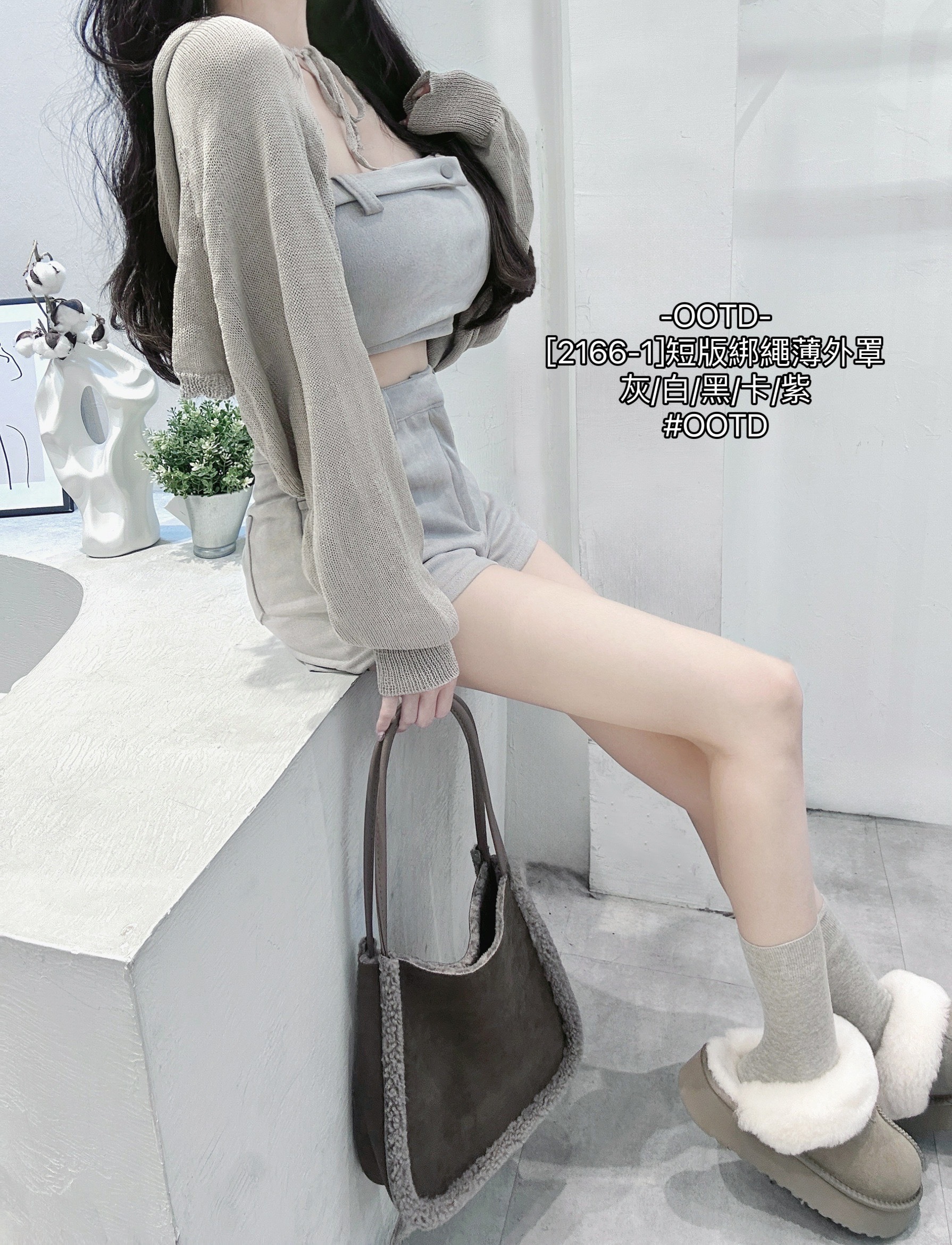 [2166-1]短版綁繩薄外罩 (9)