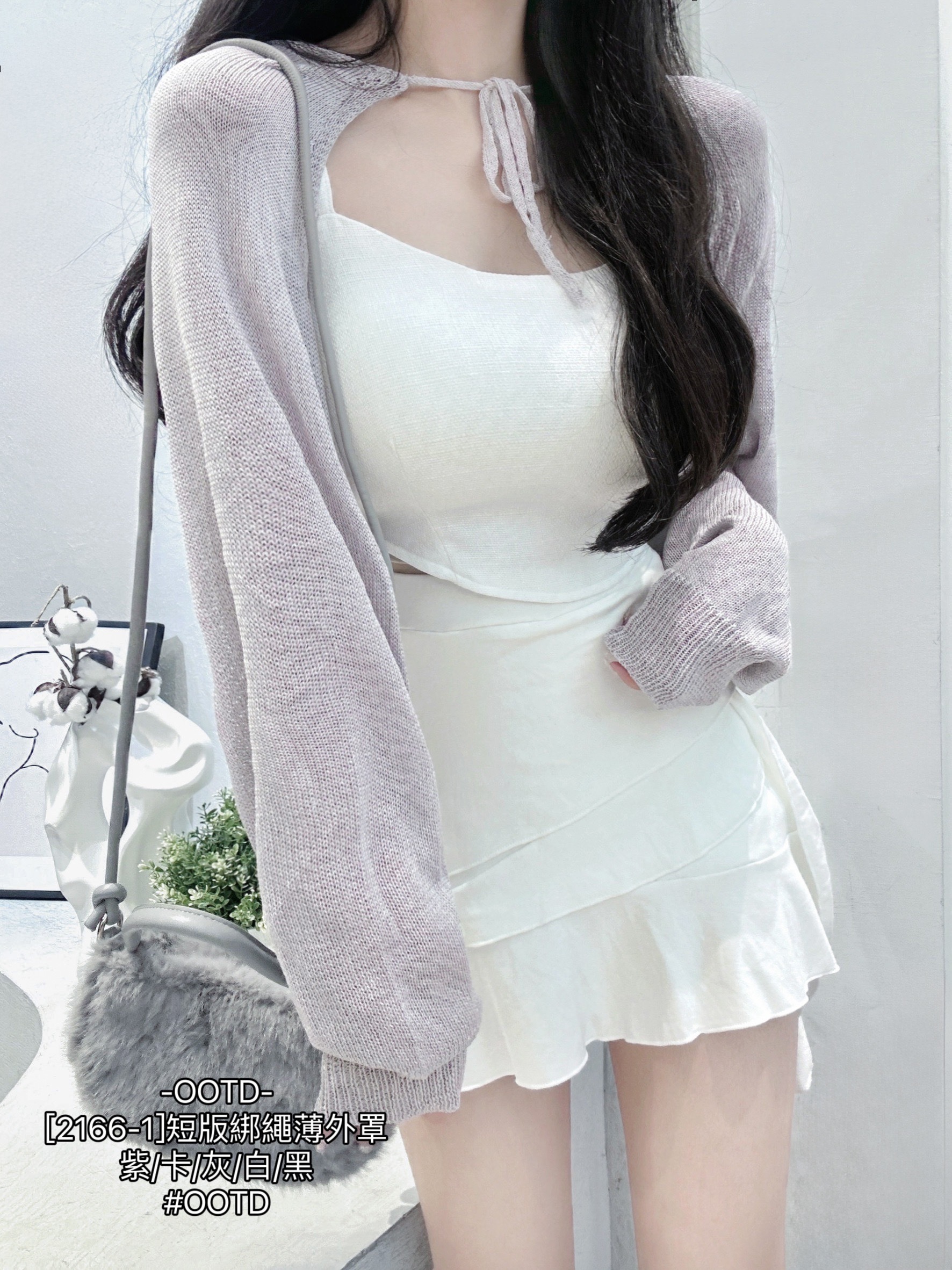[2166-1]短版綁繩薄外罩 (5)
