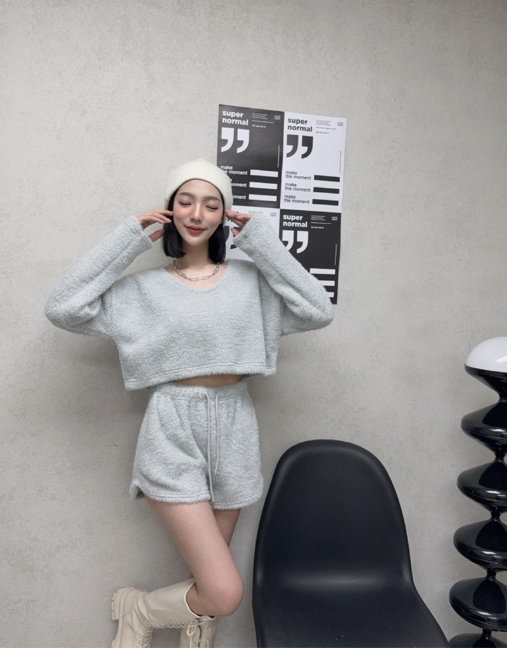 10305406『訂製款』軟綿綿雪泥貂毛短褲套裝 (5)