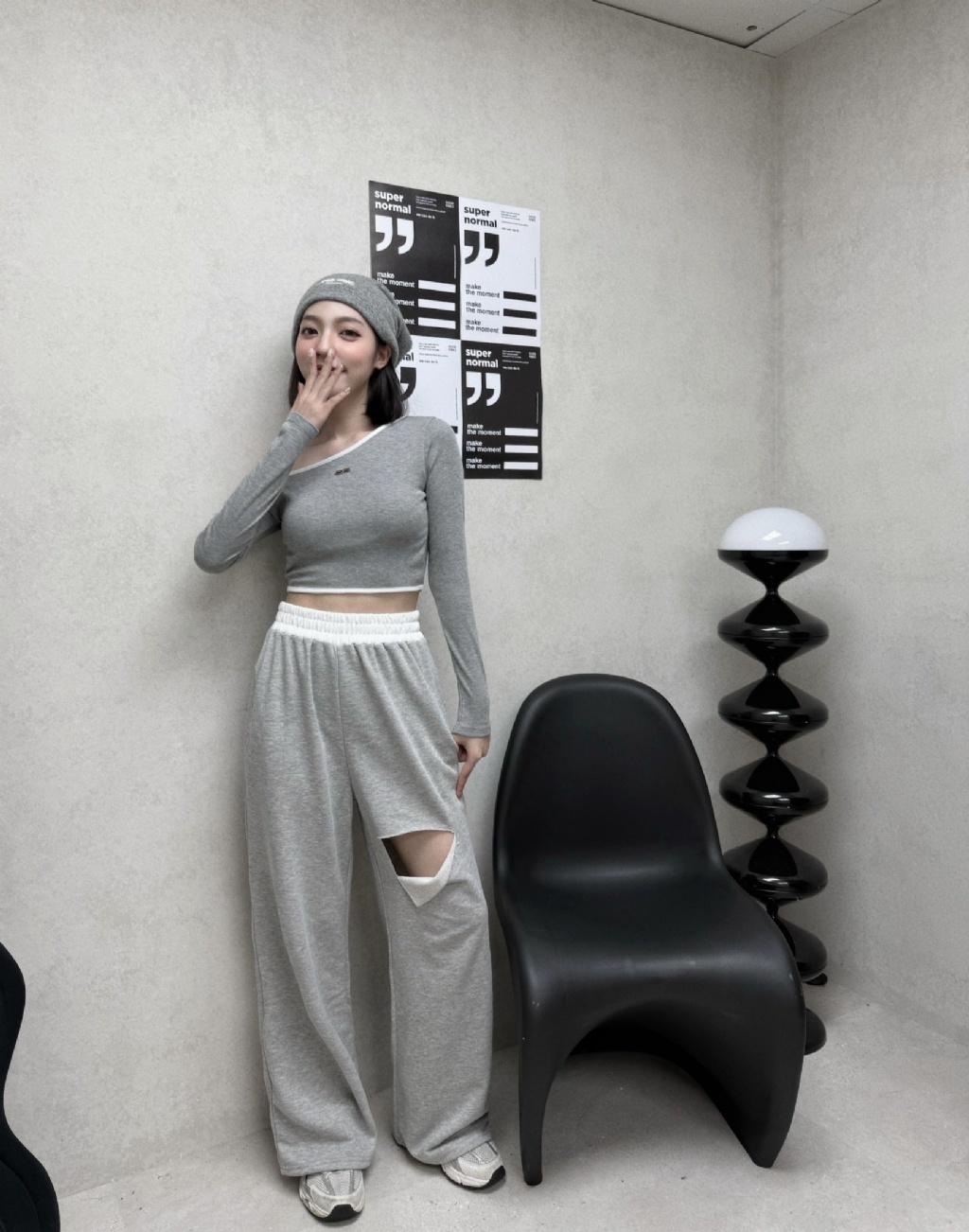 10300033『訂製款』美式撞色斜肩上衣鐵標套裝 (4)