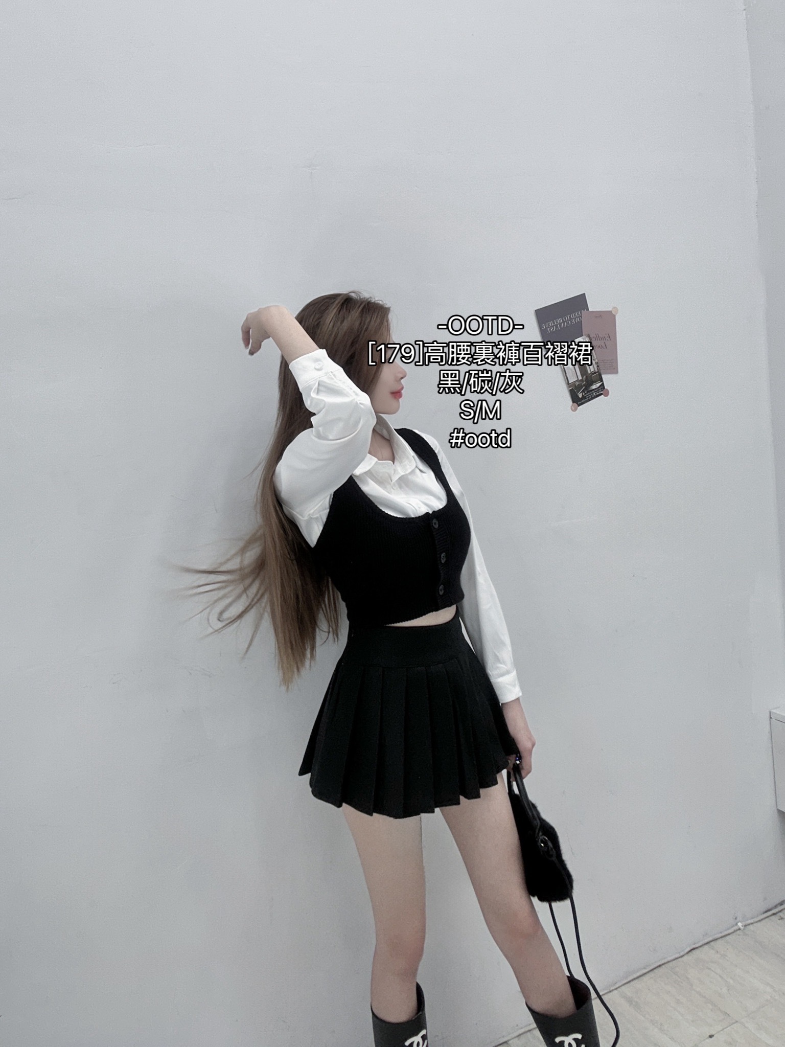 [179]高腰裏褲百褶裙 (6)