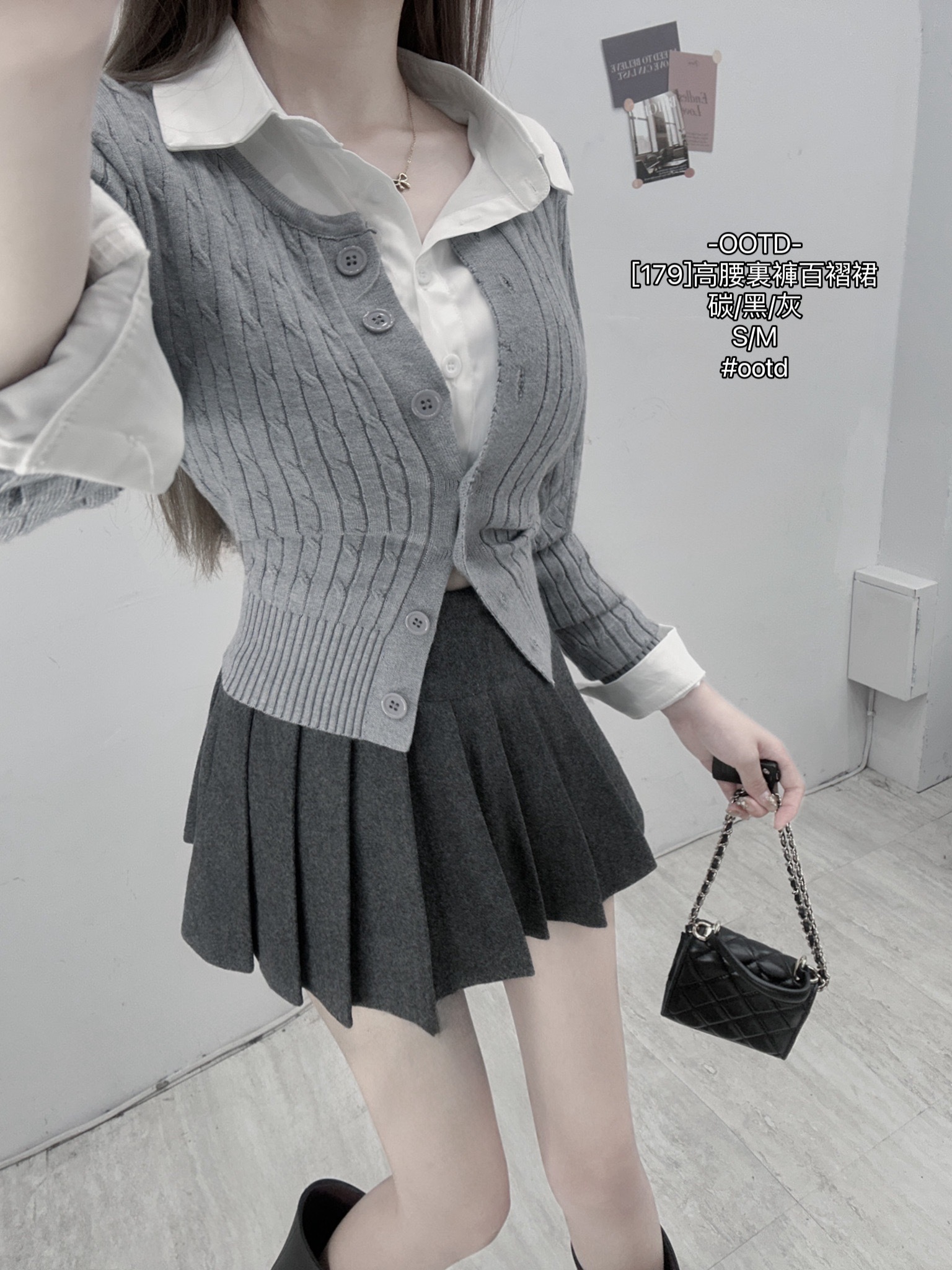 [179]高腰裏褲百褶裙 (4)
