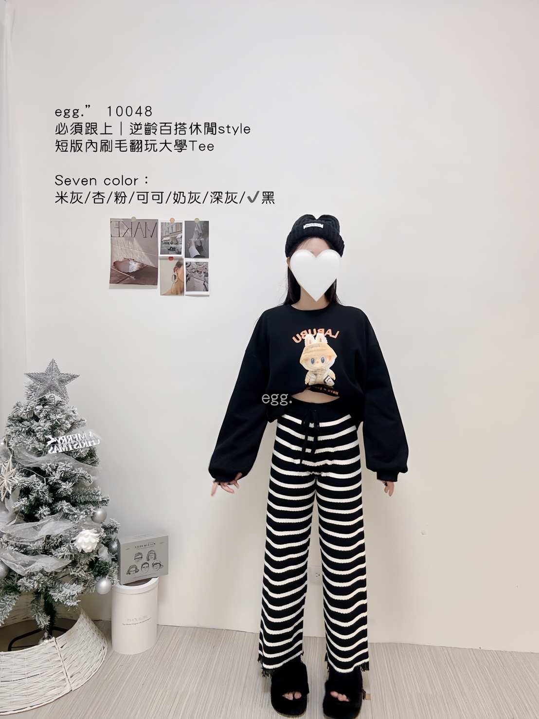 10048必須跟上｜逆齡百搭休閒style短版內刷毛翻玩大學Tee (9)