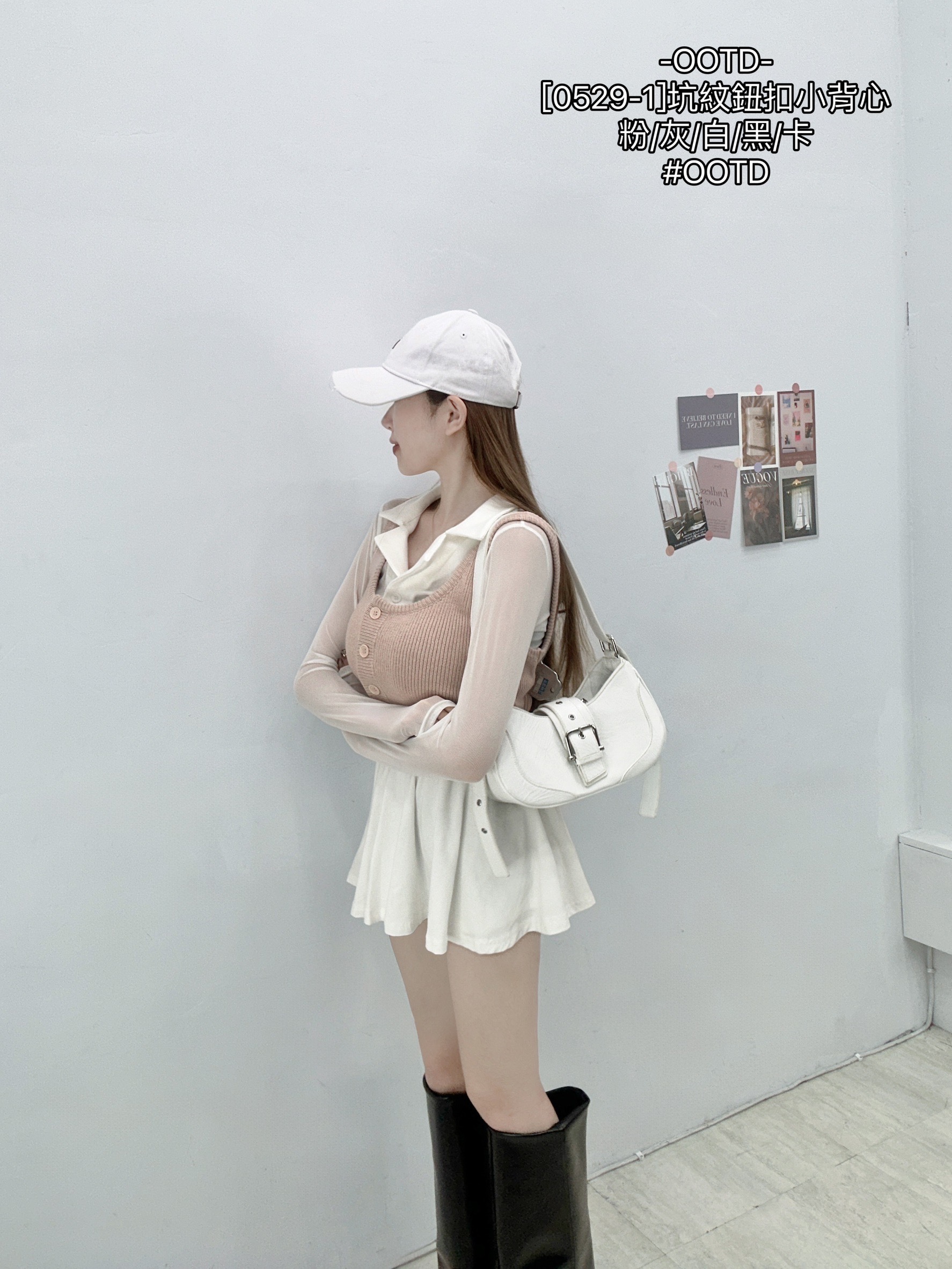 0529-1]坑紋鈕扣小背心 (3)