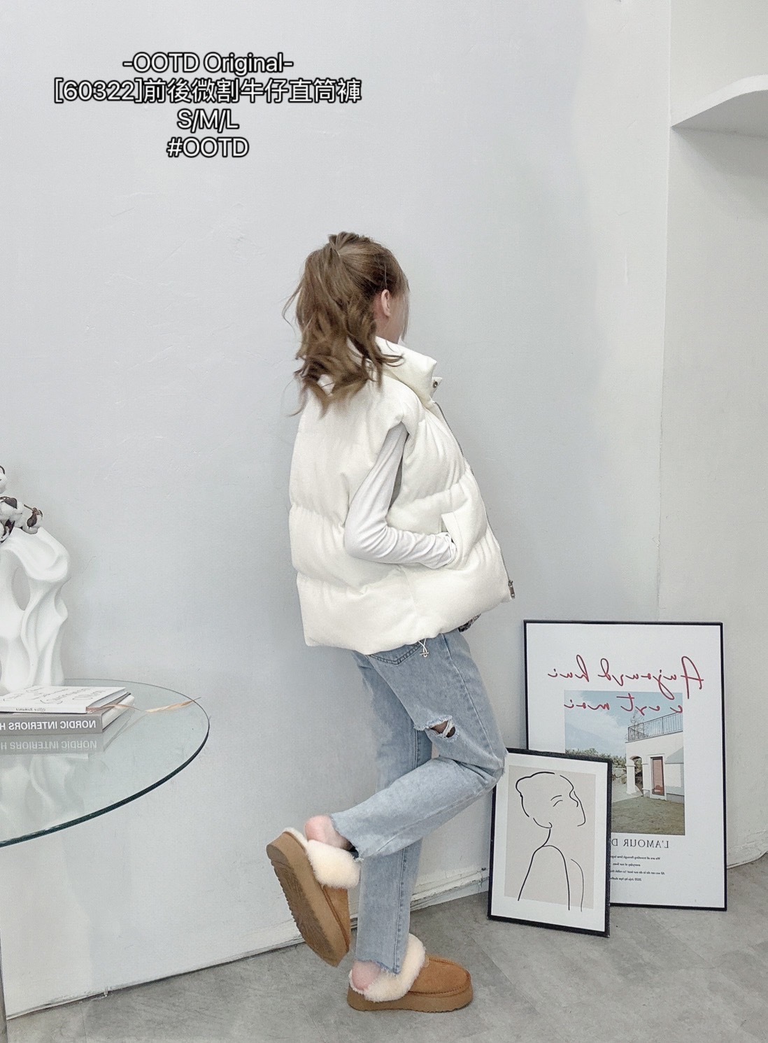 [60322]前後微割牛仔直筒褲 (4)