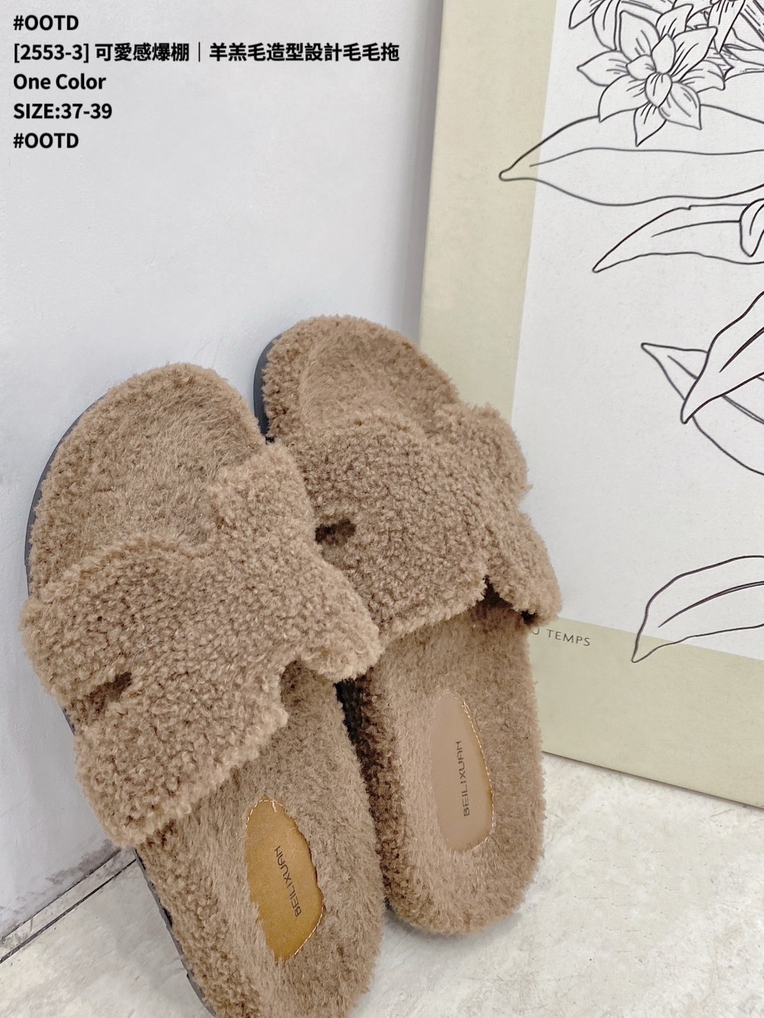 [2553-3] 可愛感爆棚｜羊羔毛造型設計毛毛拖