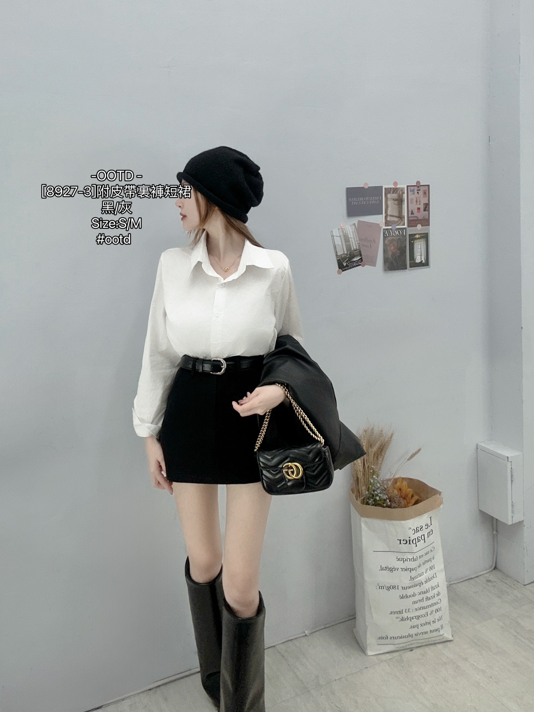 [8927-3]附皮帶裏褲短裙 (6)