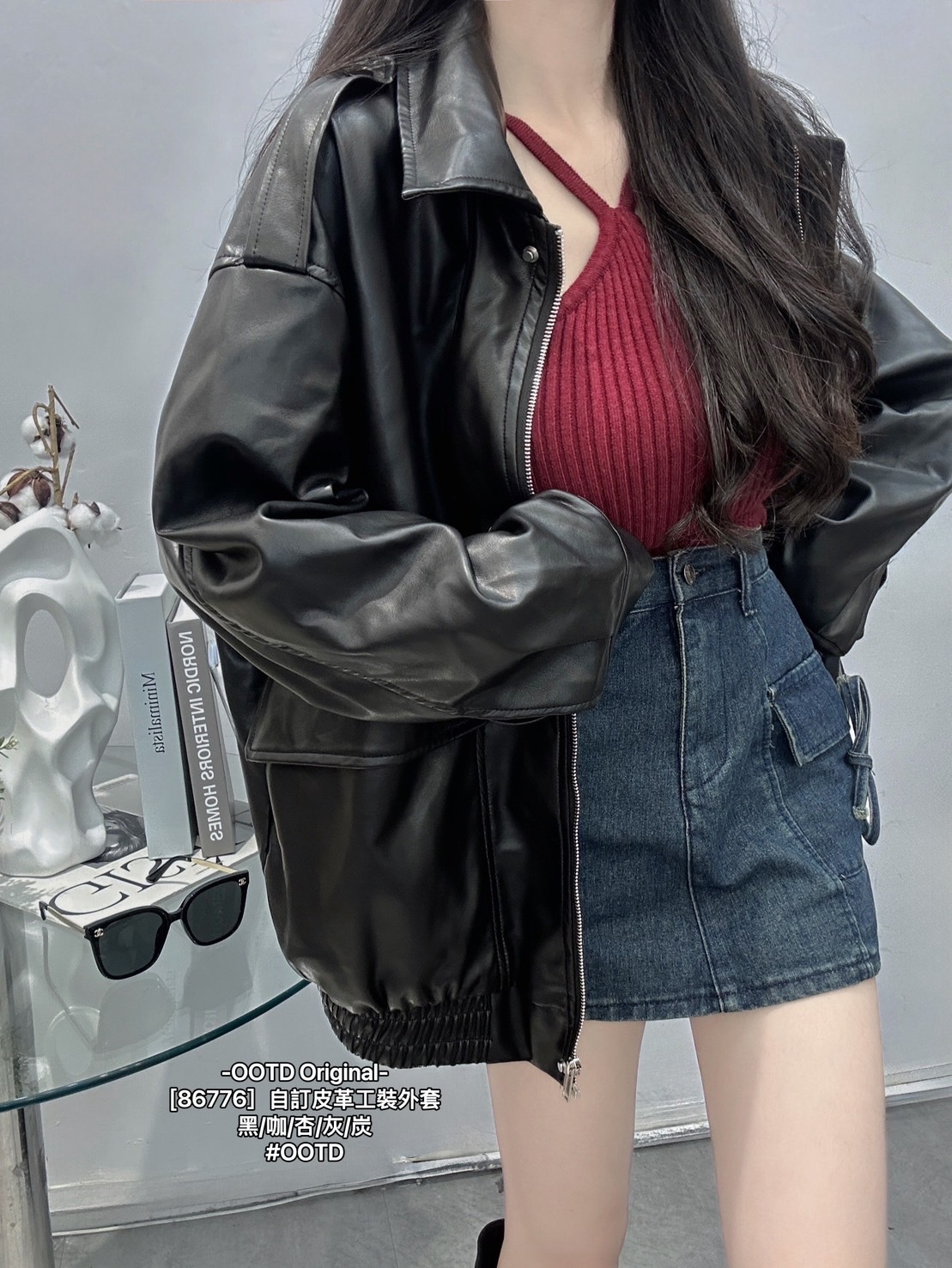 [86776］自訂皮革工裝外套 (9)