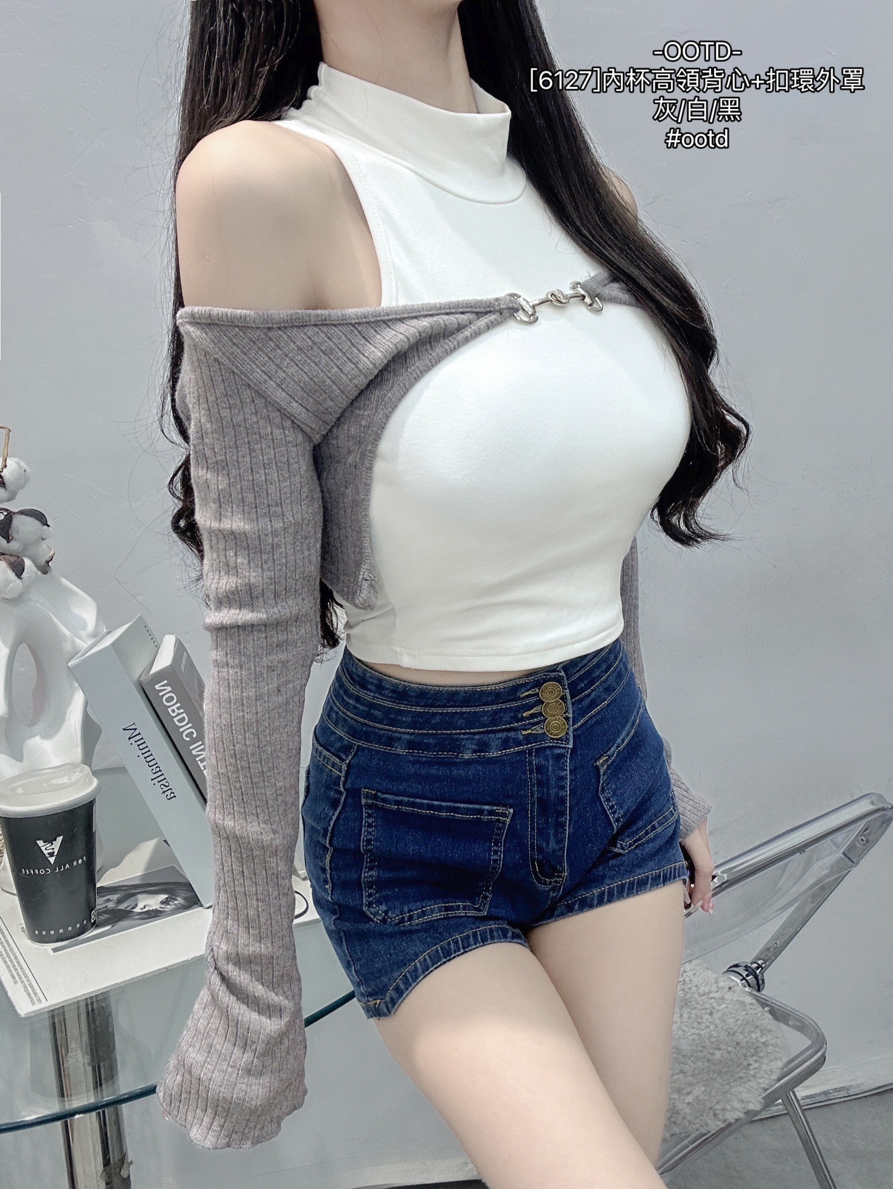 [6127]內杯高領背心+扣環外罩 (3)