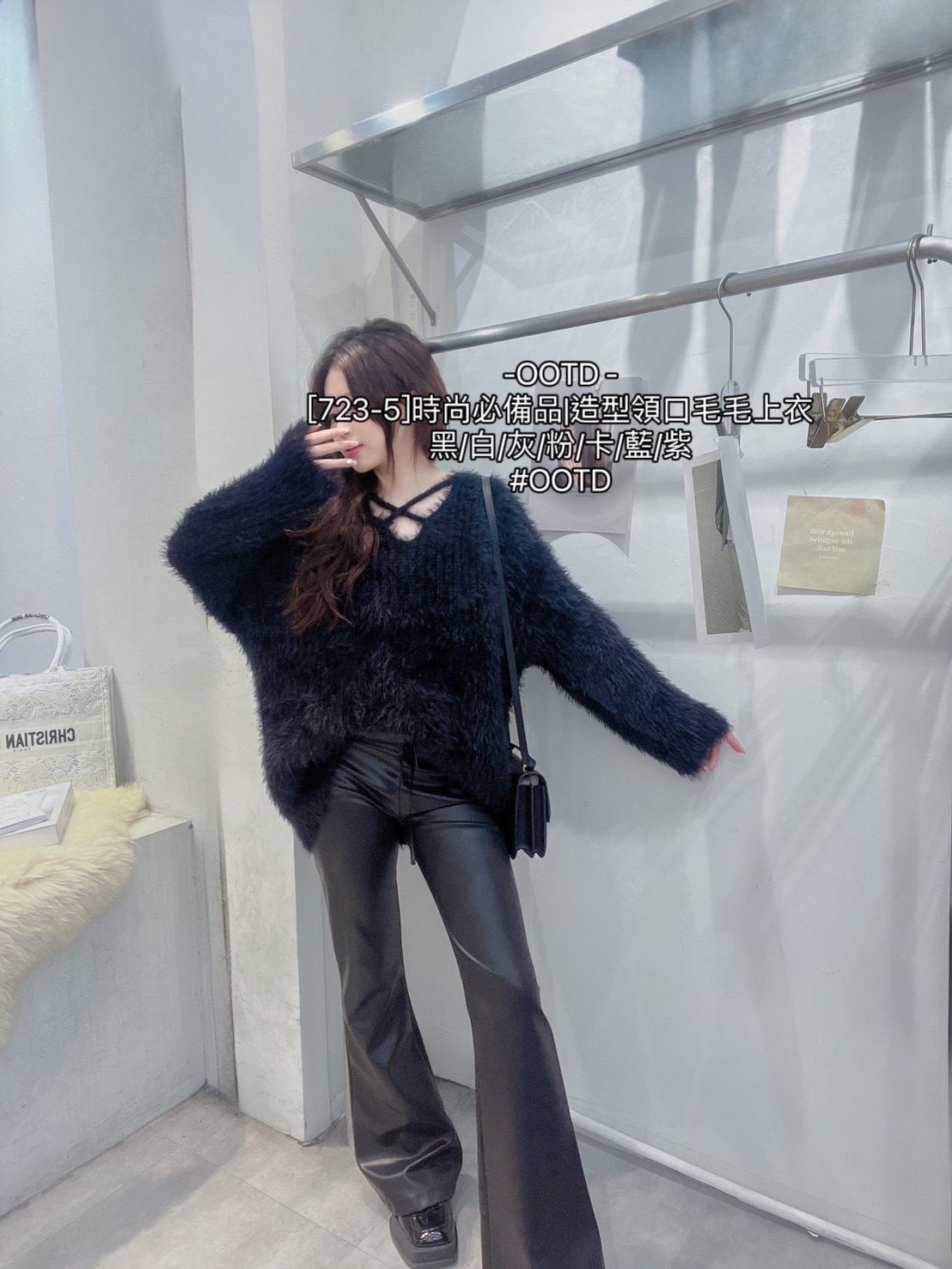 [723-5]時尚必備品造型領口毛毛上衣 (14)