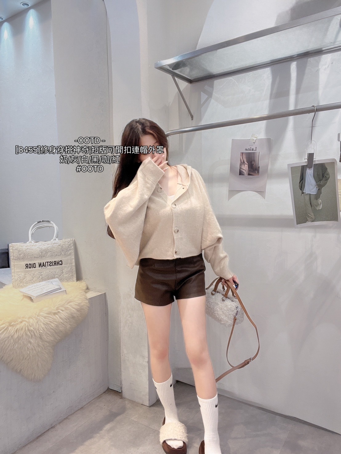 [8455]修身穿搭神奇短版可開扣連帽外罩 (6)