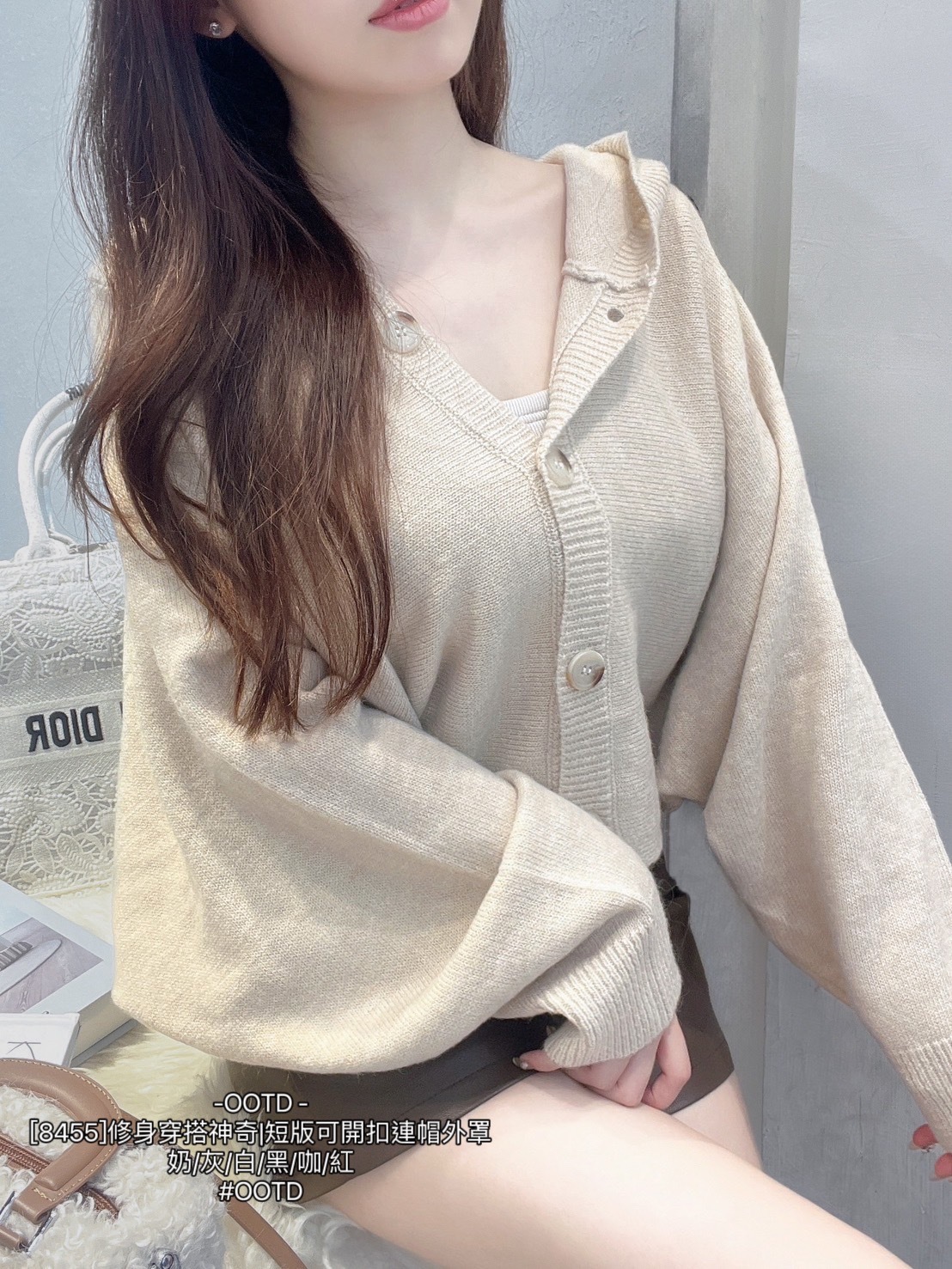 [8455]修身穿搭神奇短版可開扣連帽外罩 (5)