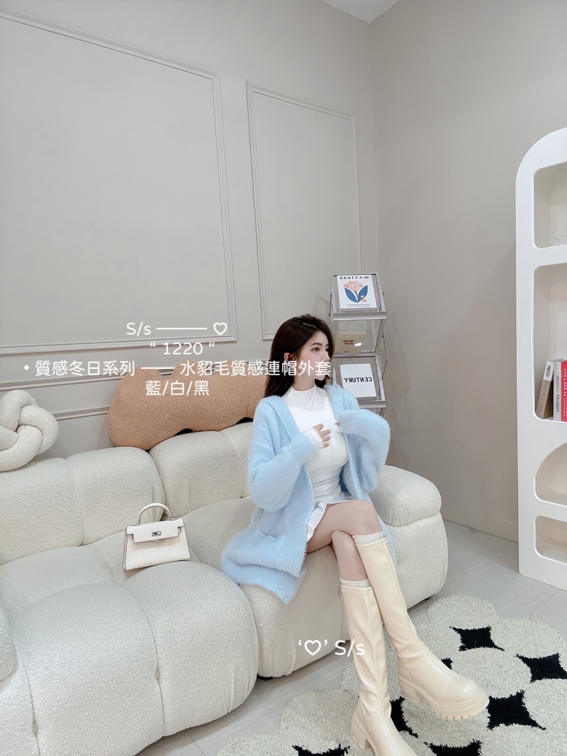 1220質感冬日系列水貂毛質感連帽外套 (6)