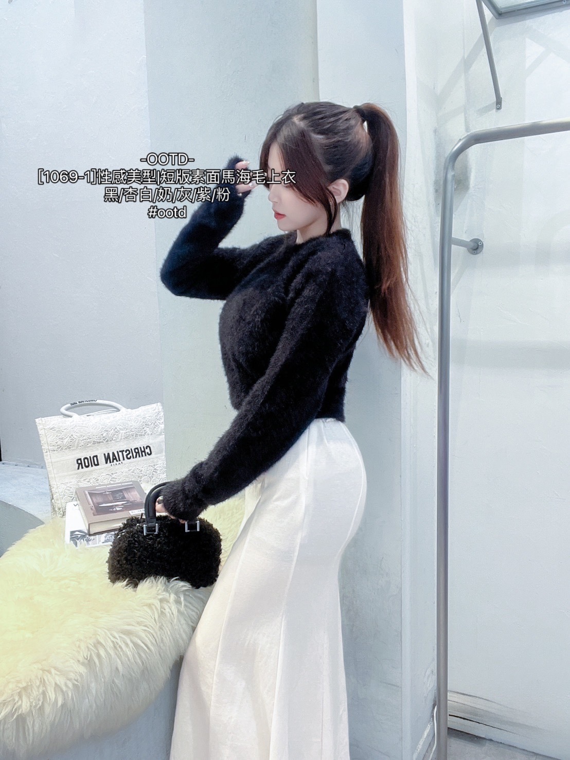 [1069-1]性感美型短版素面馬海毛上衣 (11)