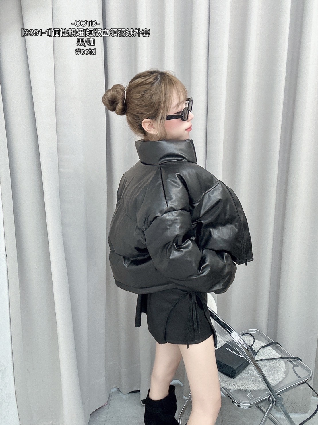 [3391-1]個性靚妞短版立領羽絨外套 (4)