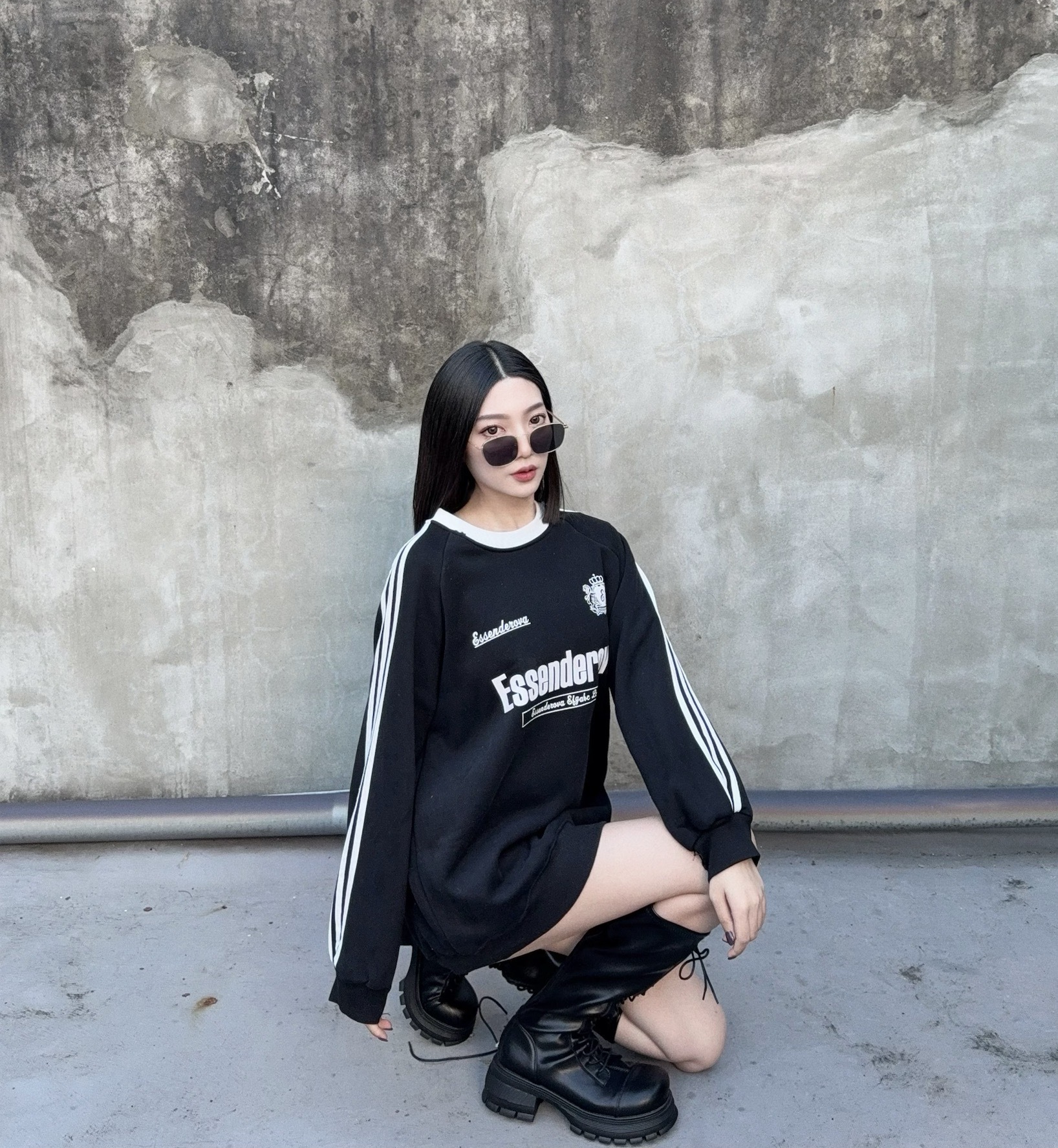 1024501『選品』美式運動休閒三線撞色刷毛T (3)