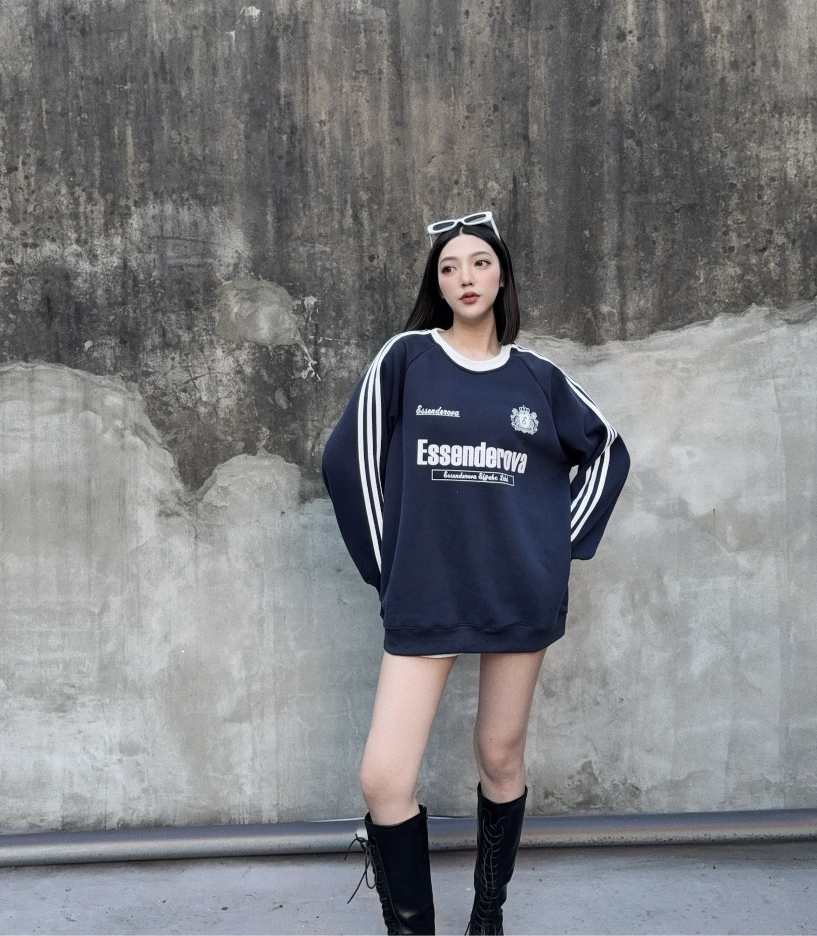 1024501『選品』美式運動休閒三線撞色刷毛T (5)