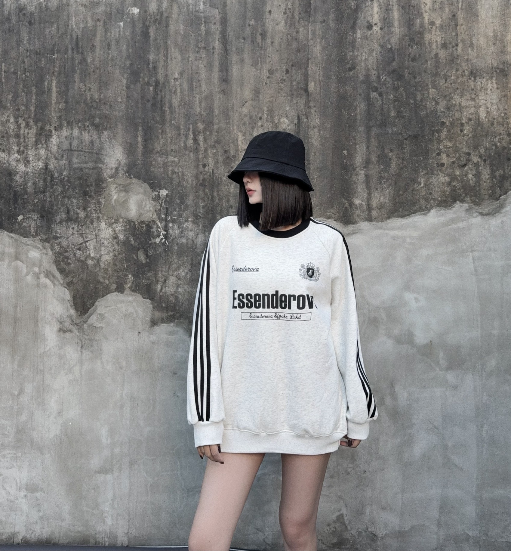 1024501『選品』美式運動休閒三線撞色刷毛T