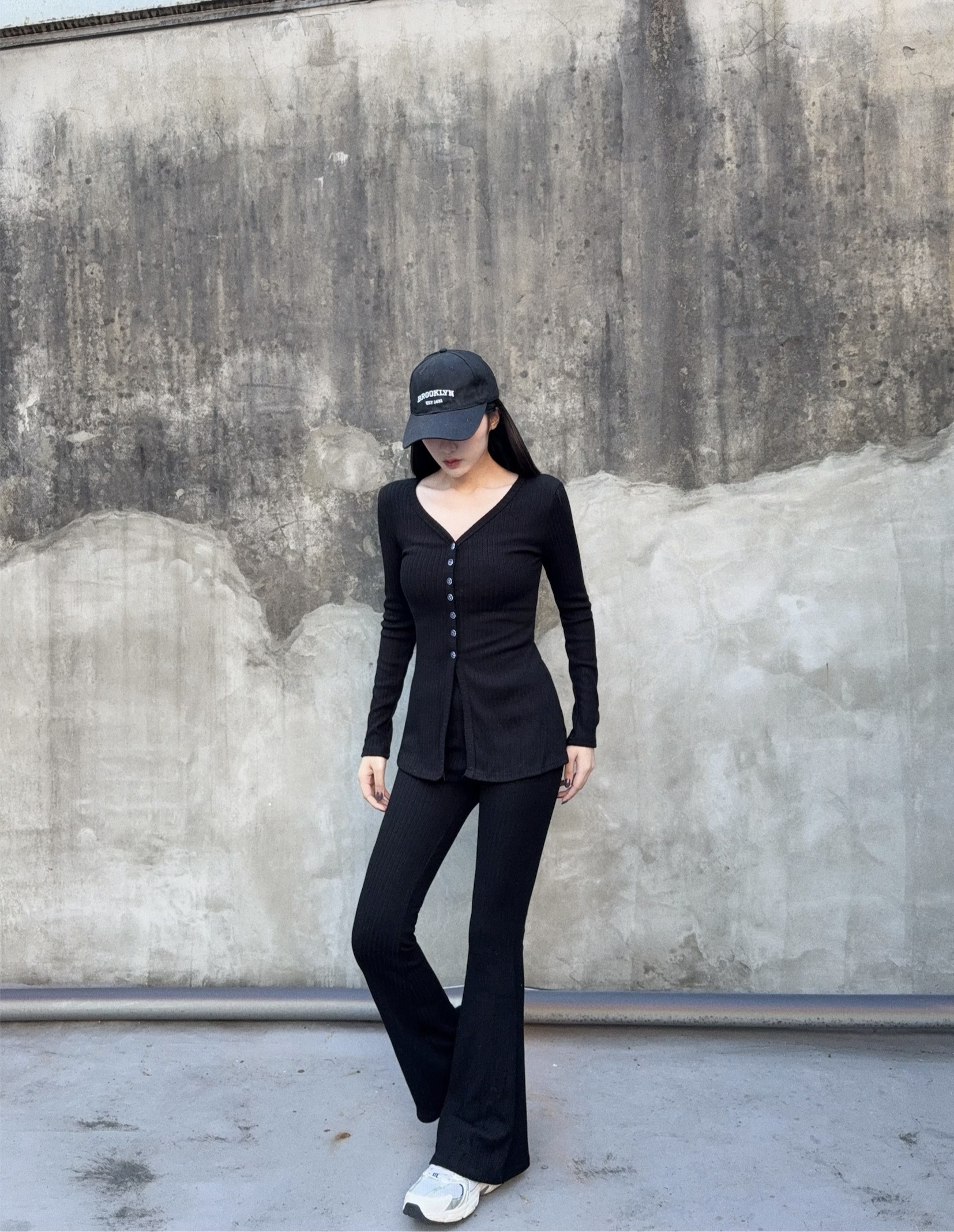 10241198『選品』御姐風坑條開叉排扣SET (4)