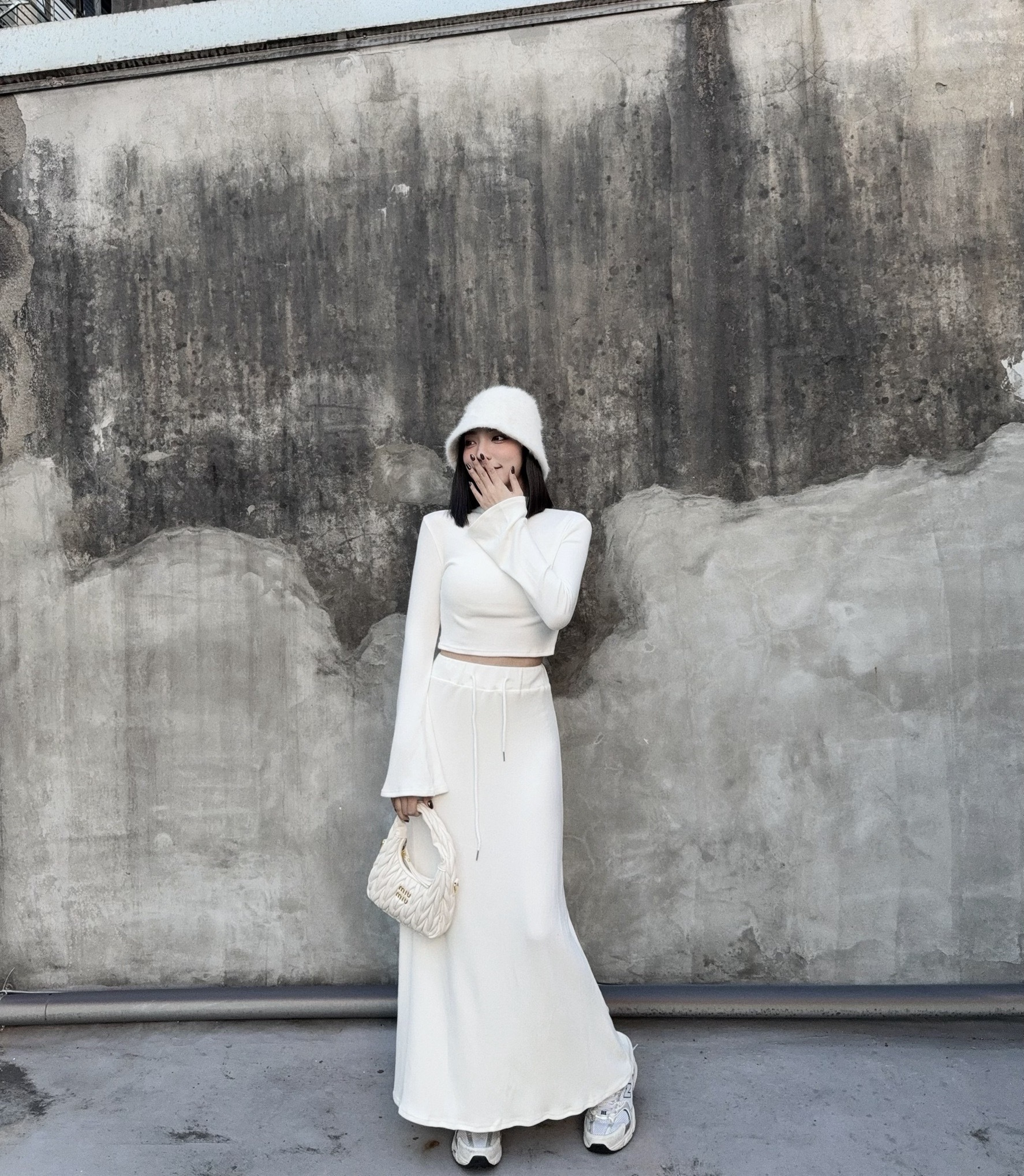 10241150選品』溫柔小姐姐半高領羊絨長裙SET