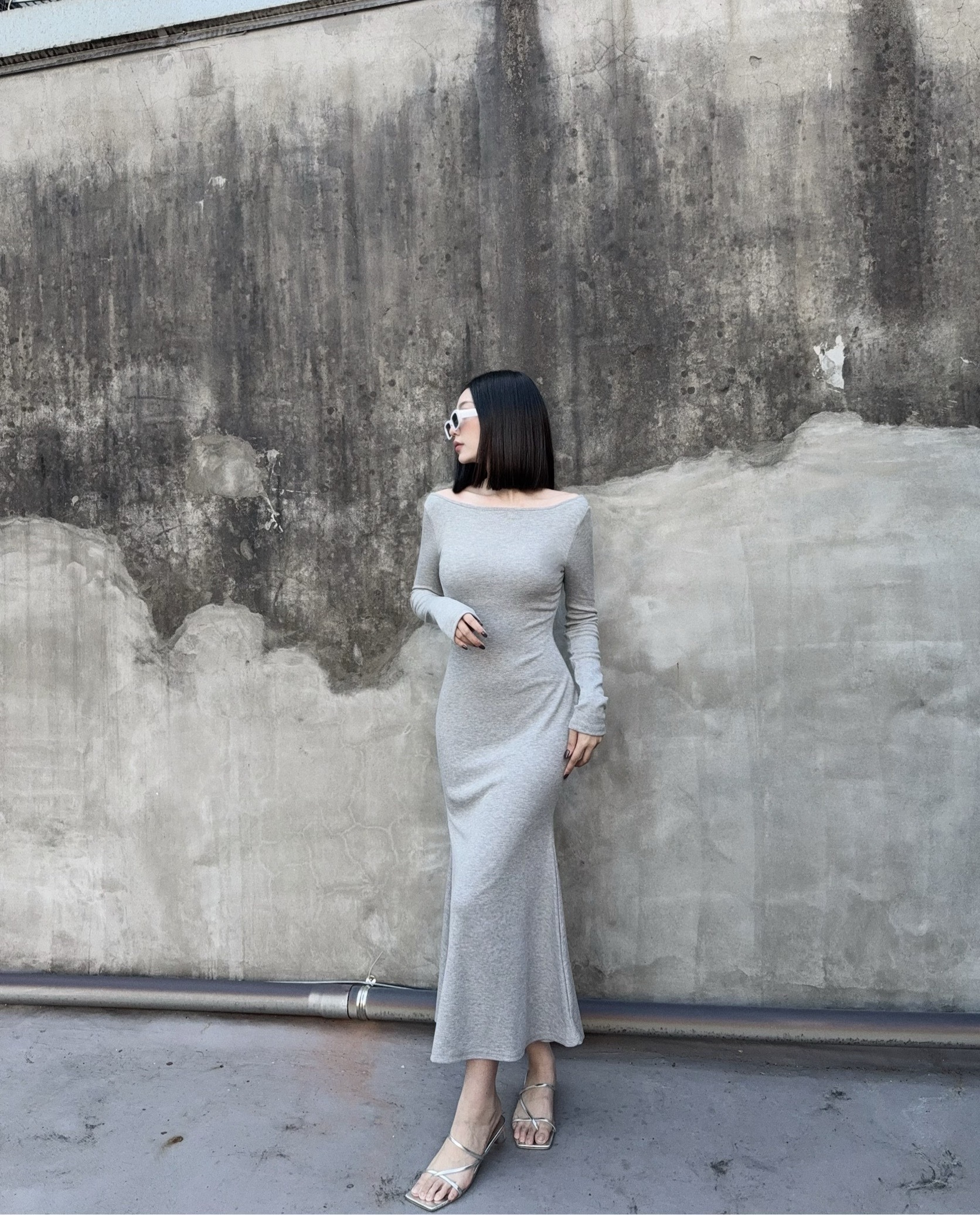 12041021『訂製款』歐美走線鏈條美背包臀魚尾長洋 (3)