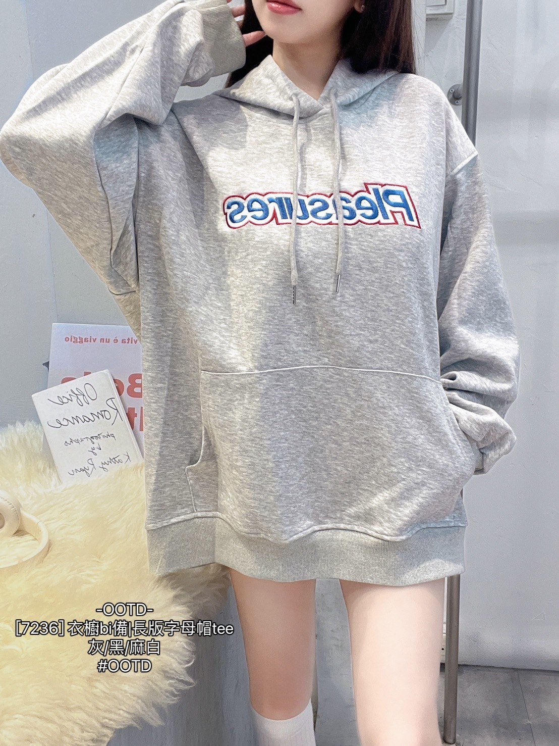 [7236] 衣櫥bi備長版字母帽tee (3)