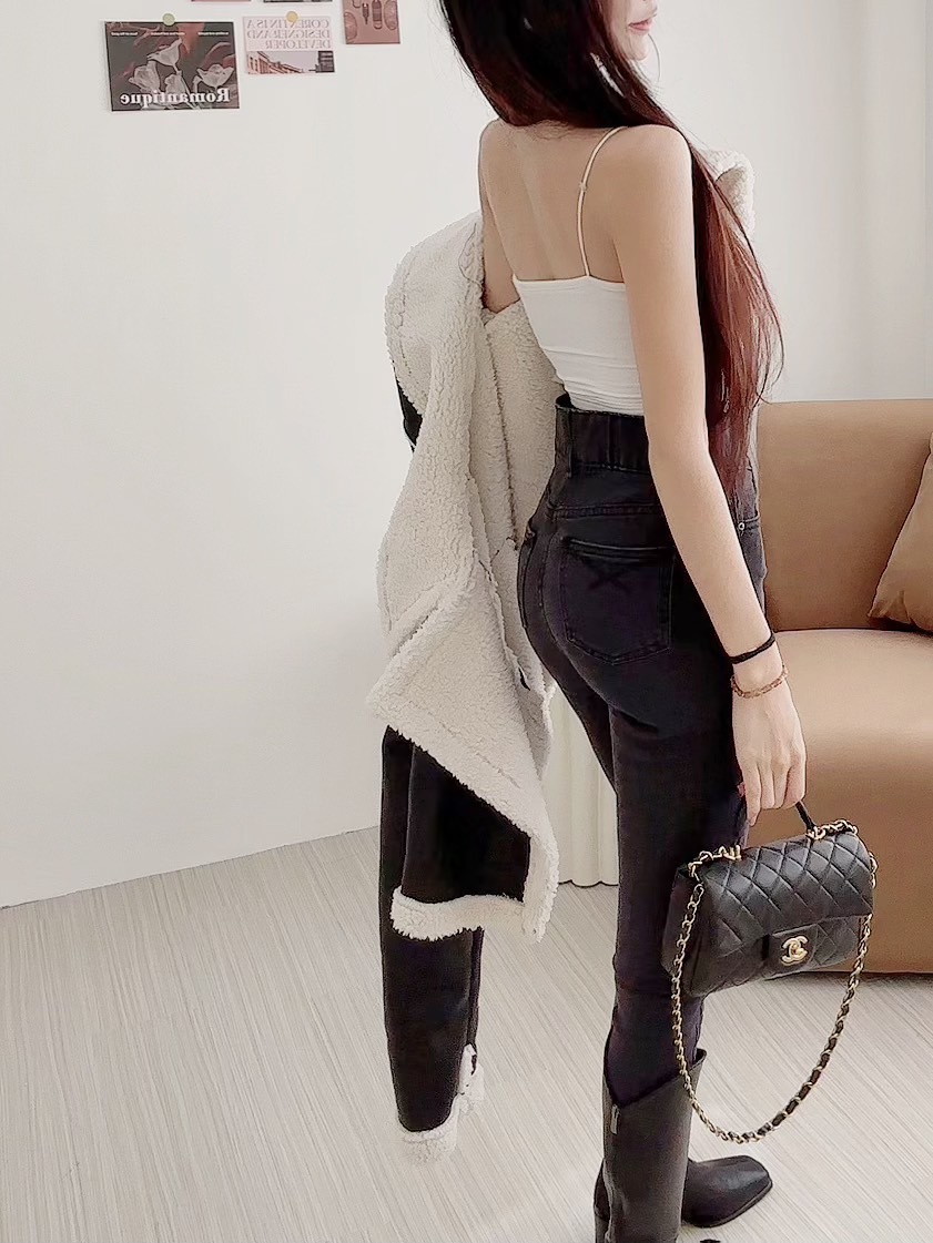 70007百搭單品｜人手一件雙釦織帶腰頭牛仔長褲 (5)