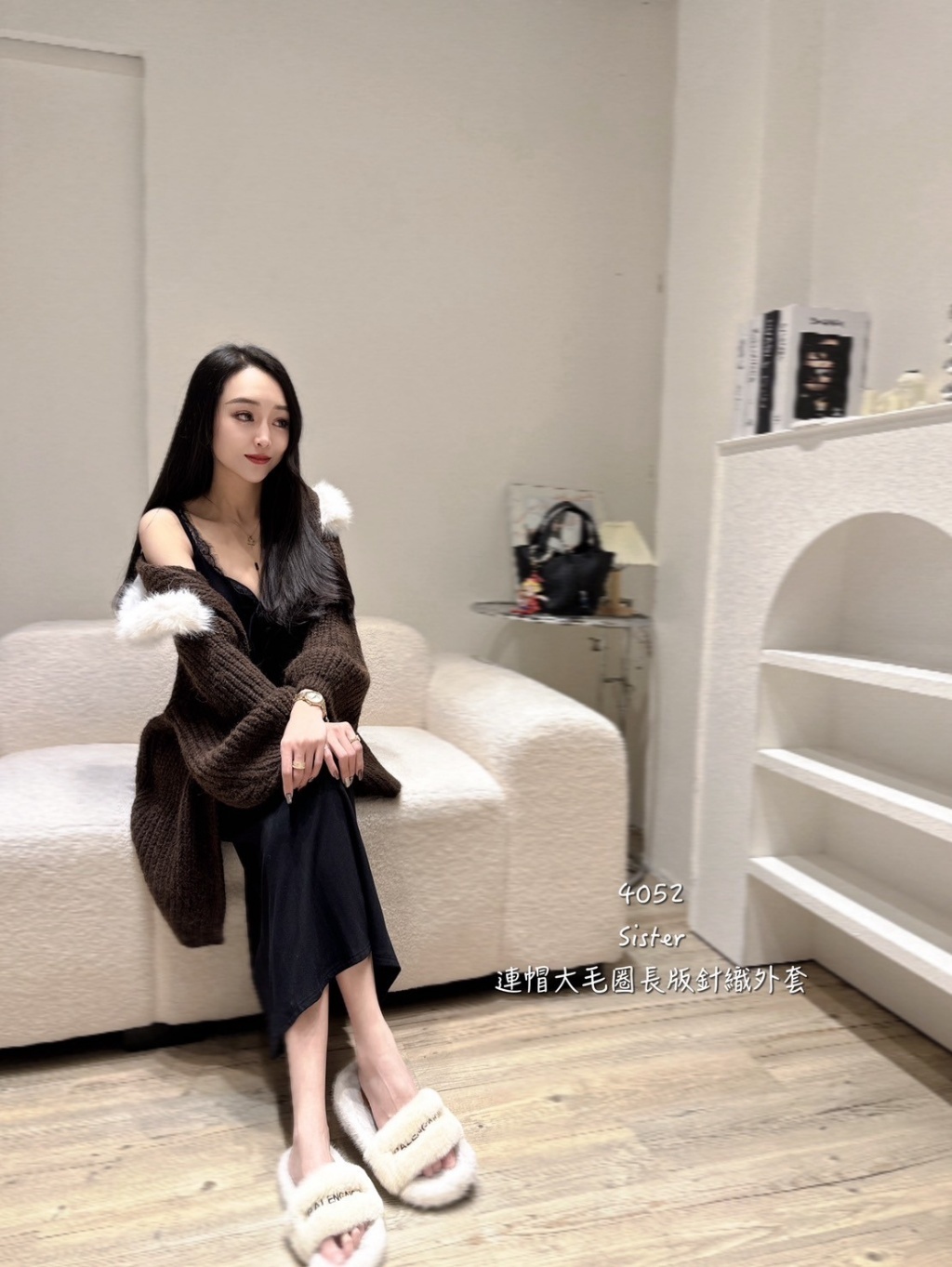 4052連帽毛圈長版針織外 (2)