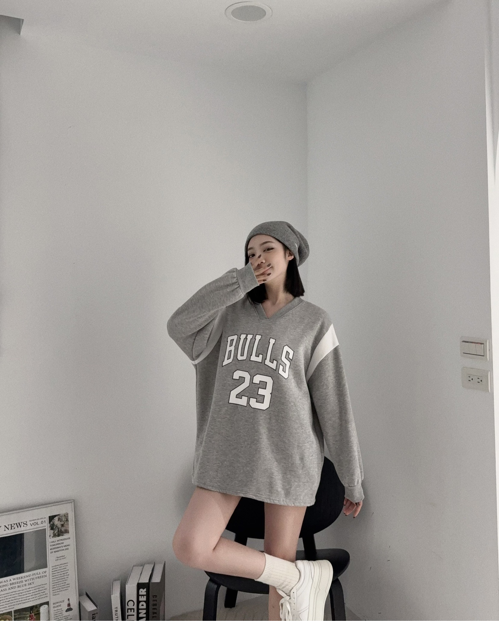 12110065『訂製款』歐美字母v領刷毛球衣 (3)