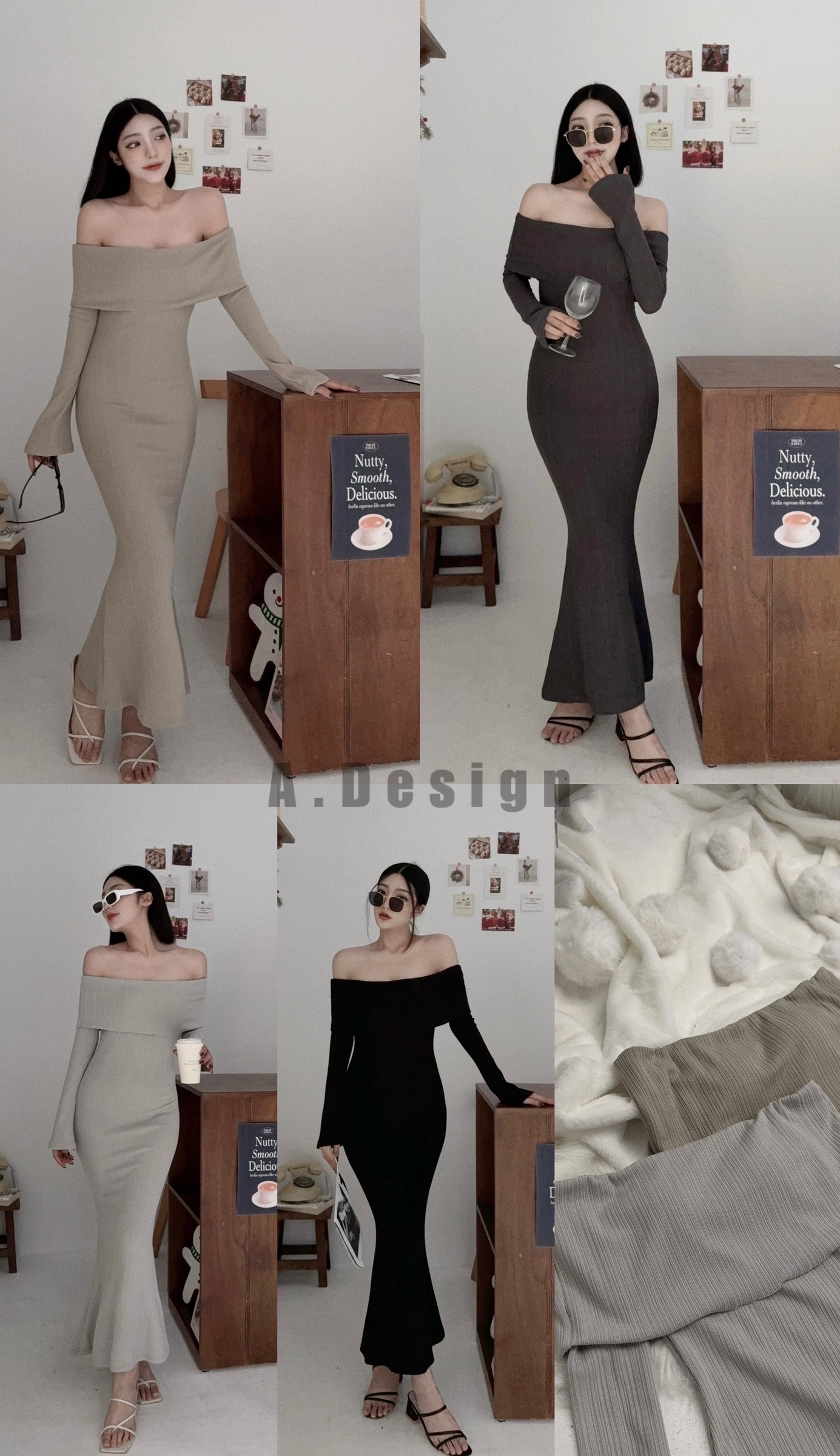 12115411『訂製款』高級線條感顯瘦翻領魚尾洋裝 (6)