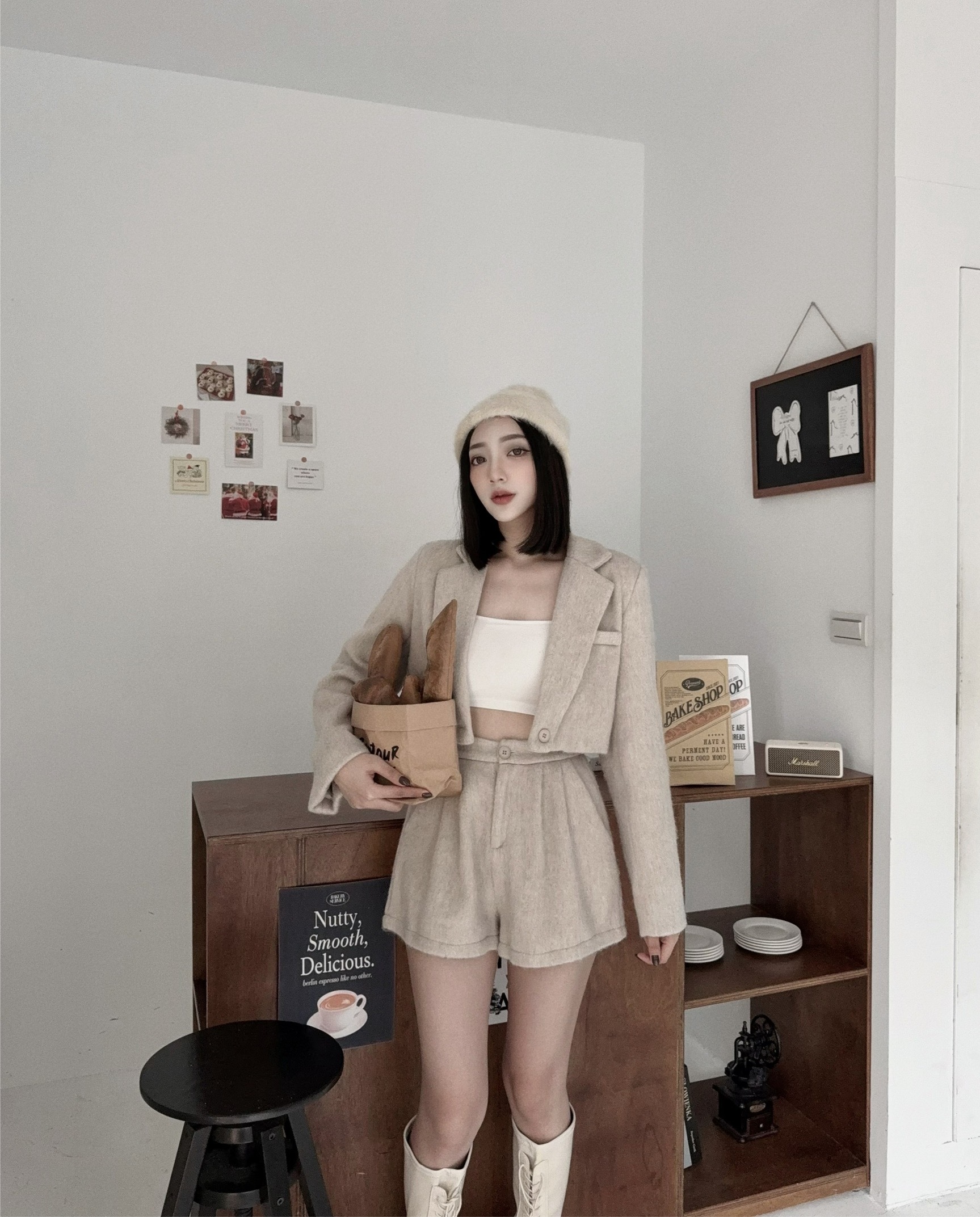 12115419『訂製款』韓系燕麥毛絨高級感西裝SET