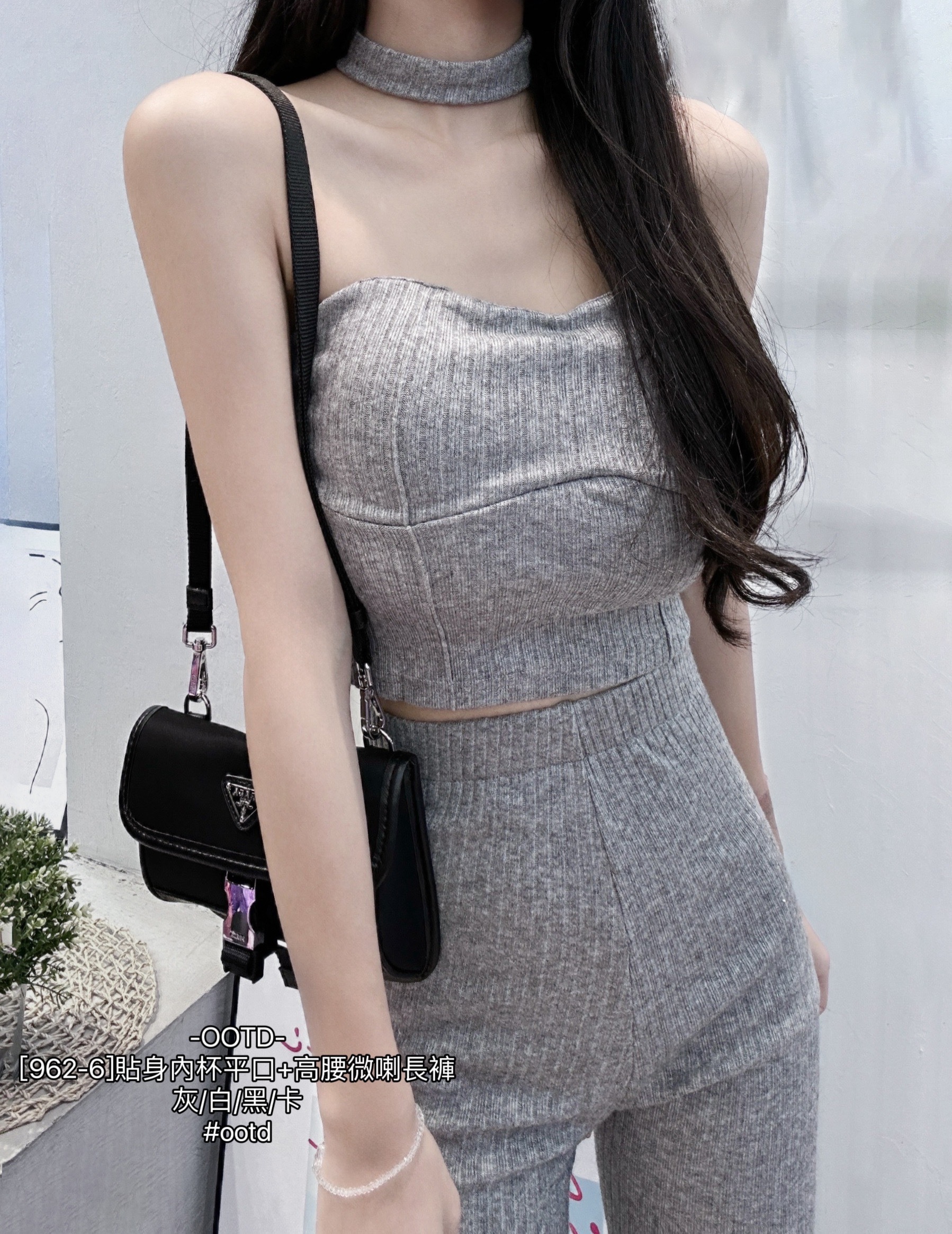 [962-6]貼身內杯平口+高腰微喇長褲 (5)