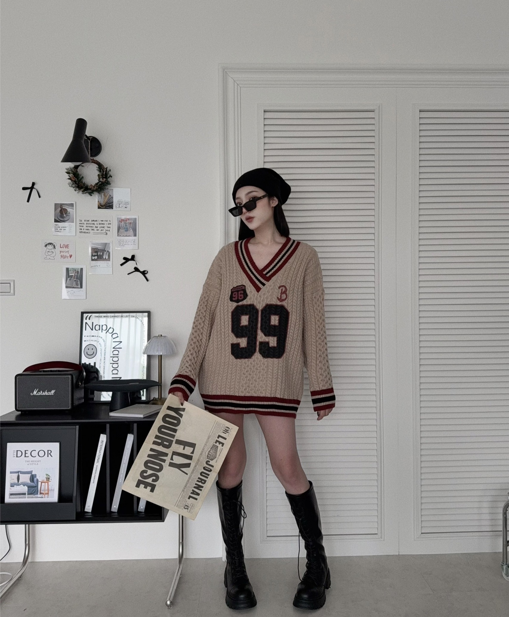 121810702『選品』韓系學院風麻花針織撞色球衣 (3)