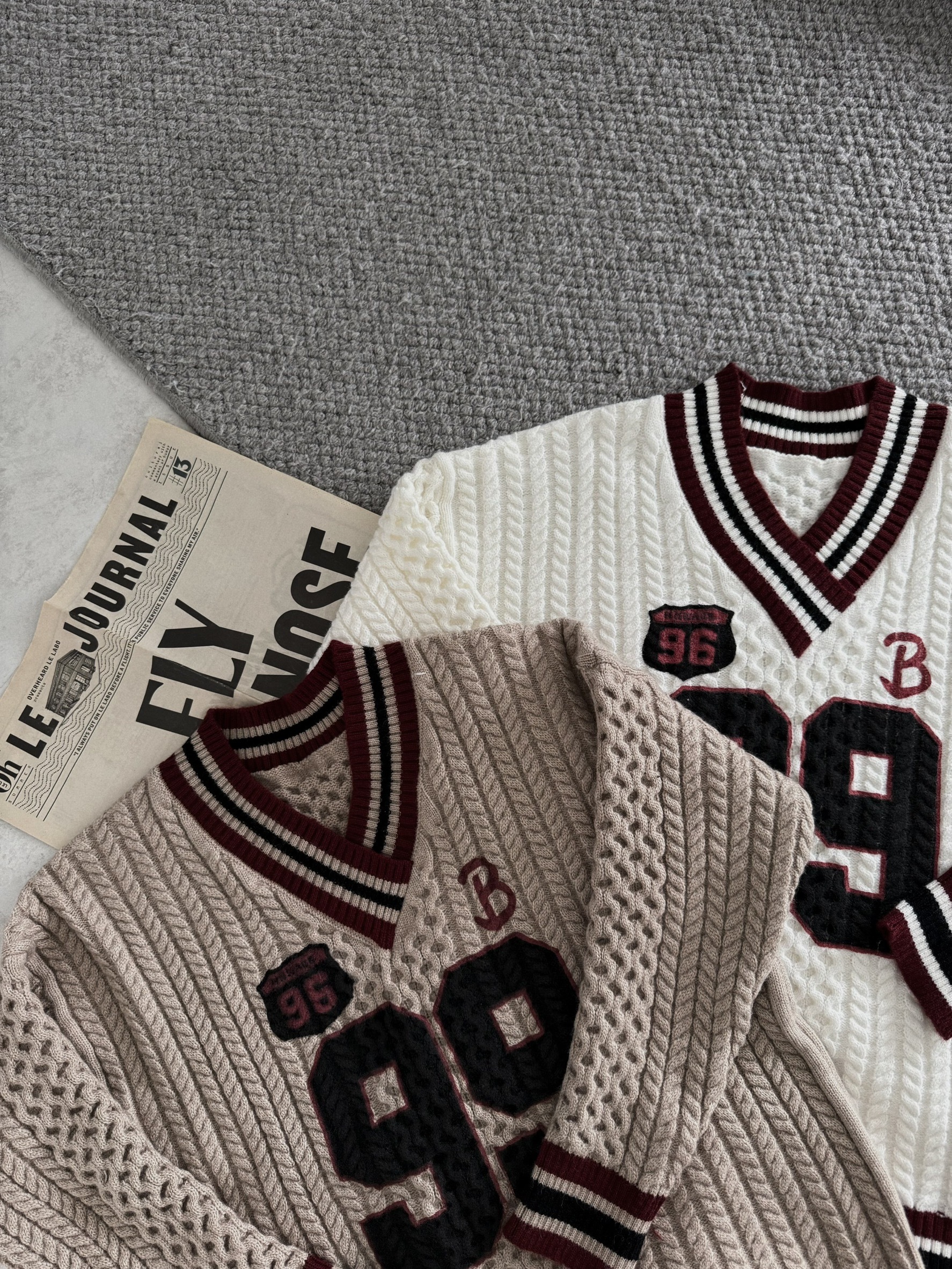 121810702『選品』韓系學院風麻花針織撞色球衣 (5)