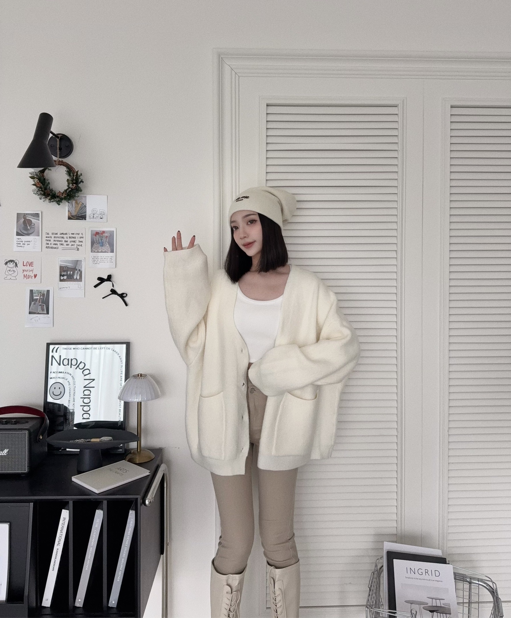 12180108『選品』冬日奶糯厚料排扣針織外套 (5)