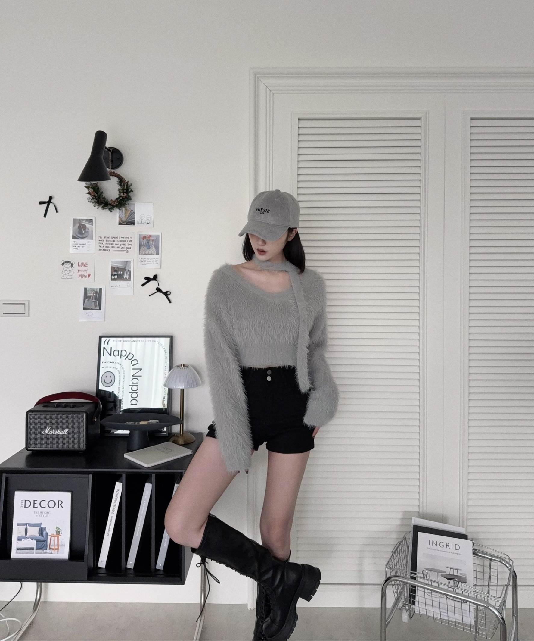 121812484『選品』純欲貂毛繞脖縮腰上衣 (2)