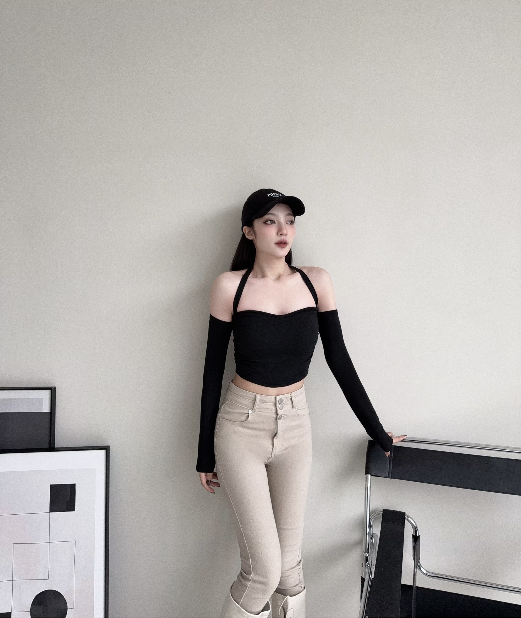 #12180069『訂製款』5秒發熱系列-純欲掛脖桃心短袖上衣 (5)