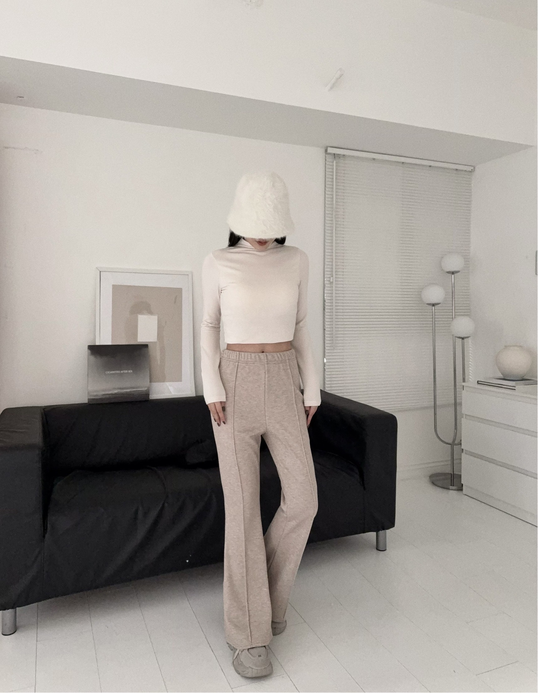 1225S8580『選品』羊毛呢內刷絨奶糯喇叭褲🐑