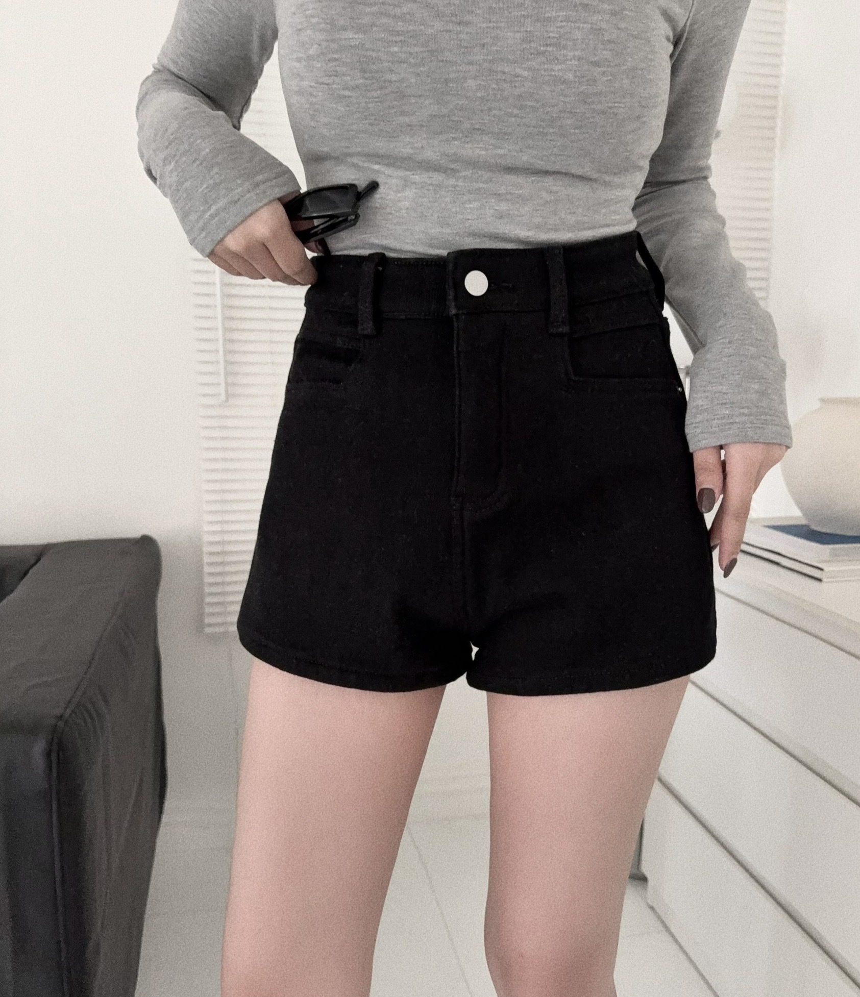 12253838『選品』暖呼呼加絨百搭彈力短褲 (2)