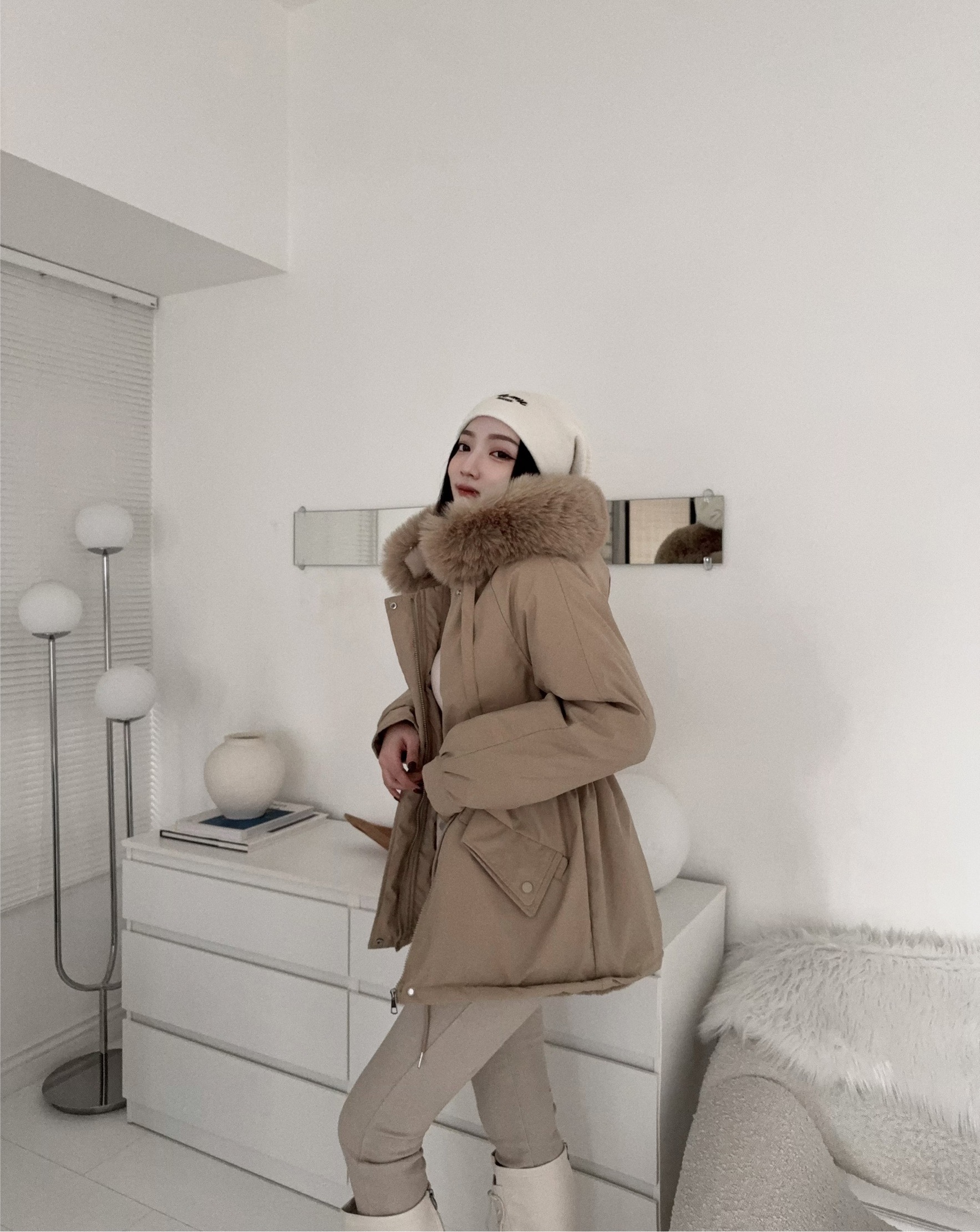 1225603『選品』超暖毛圈縮腰厚款外套 (2)