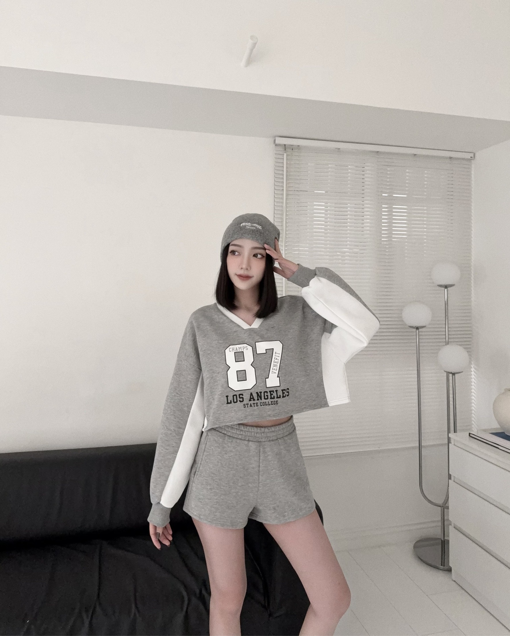 12250073『訂製款』歐美拼色刷毛球衣套裝 (2)