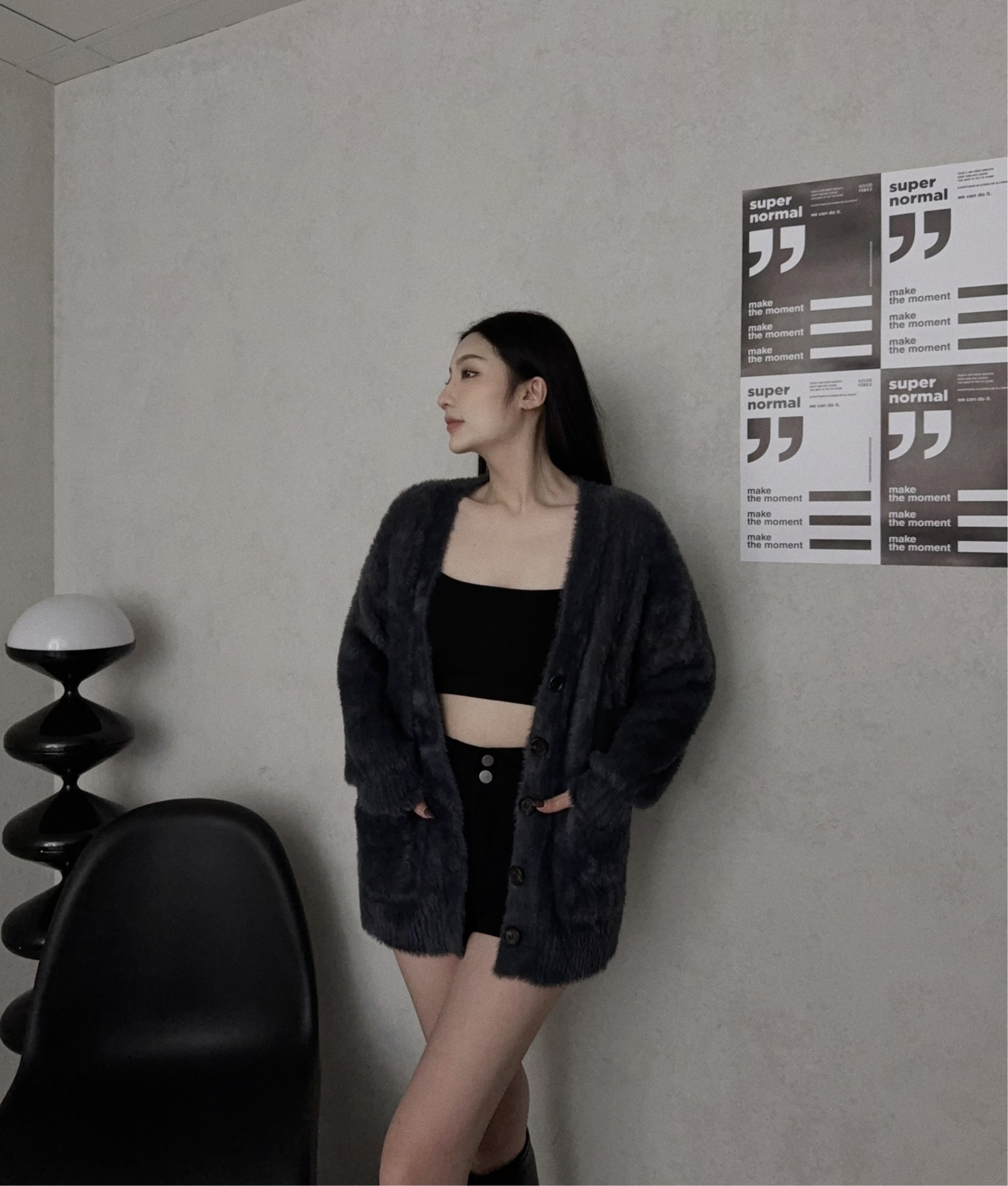 02827『選品』慵懶可愛水貂毛排扣外 (4)