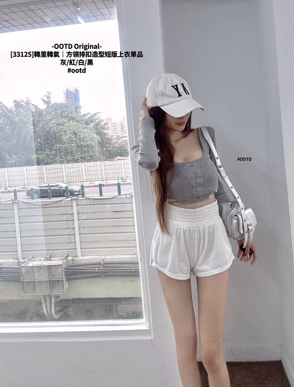 [33125]韓里韓氣｜方領排扣造型短版上衣單品 (4)
