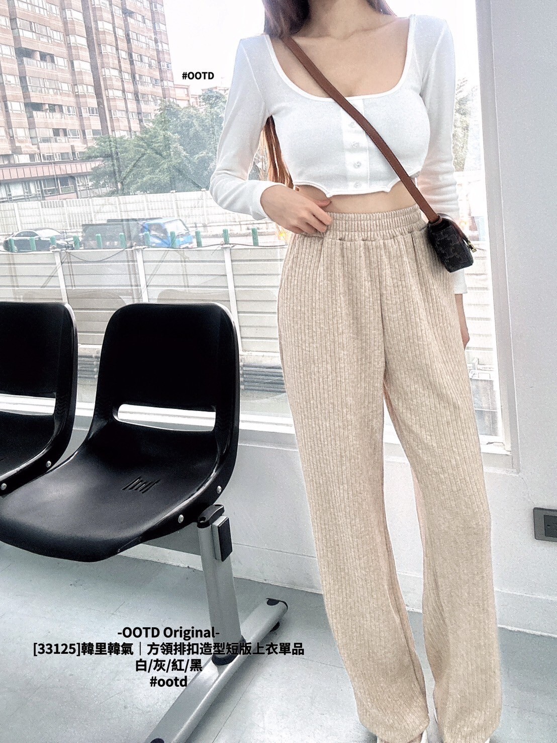 [33125]韓里韓氣｜方領排扣造型短版上衣單品 (2)