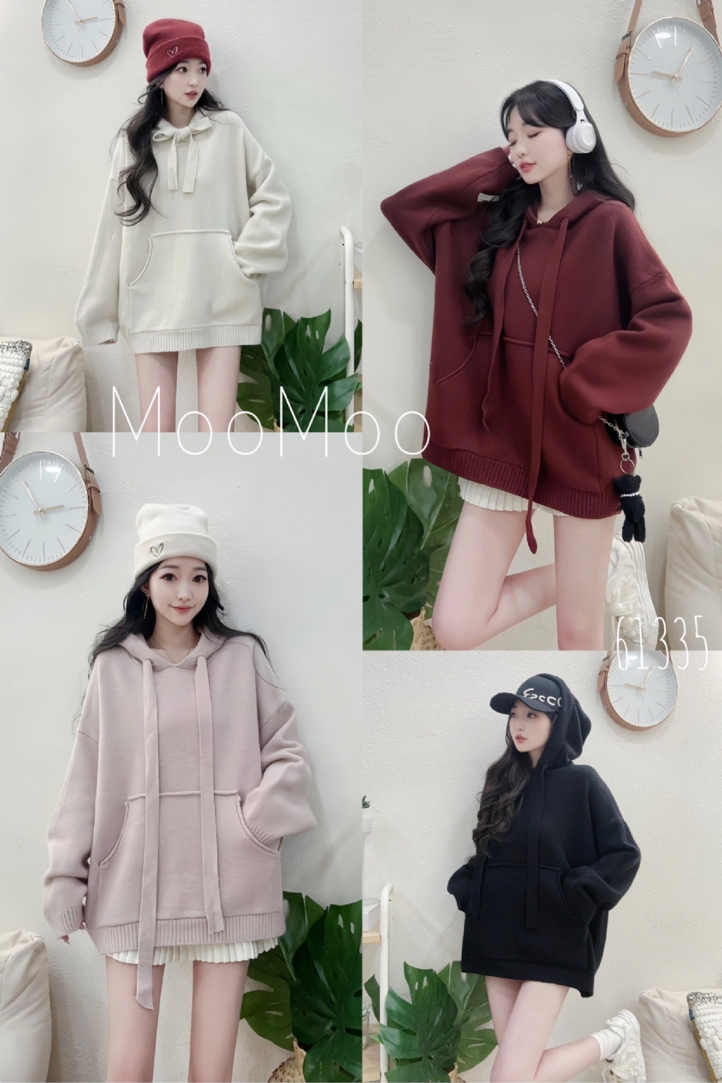 61335軟糯寬版抽繩口袋毛衣帽洋 (2)