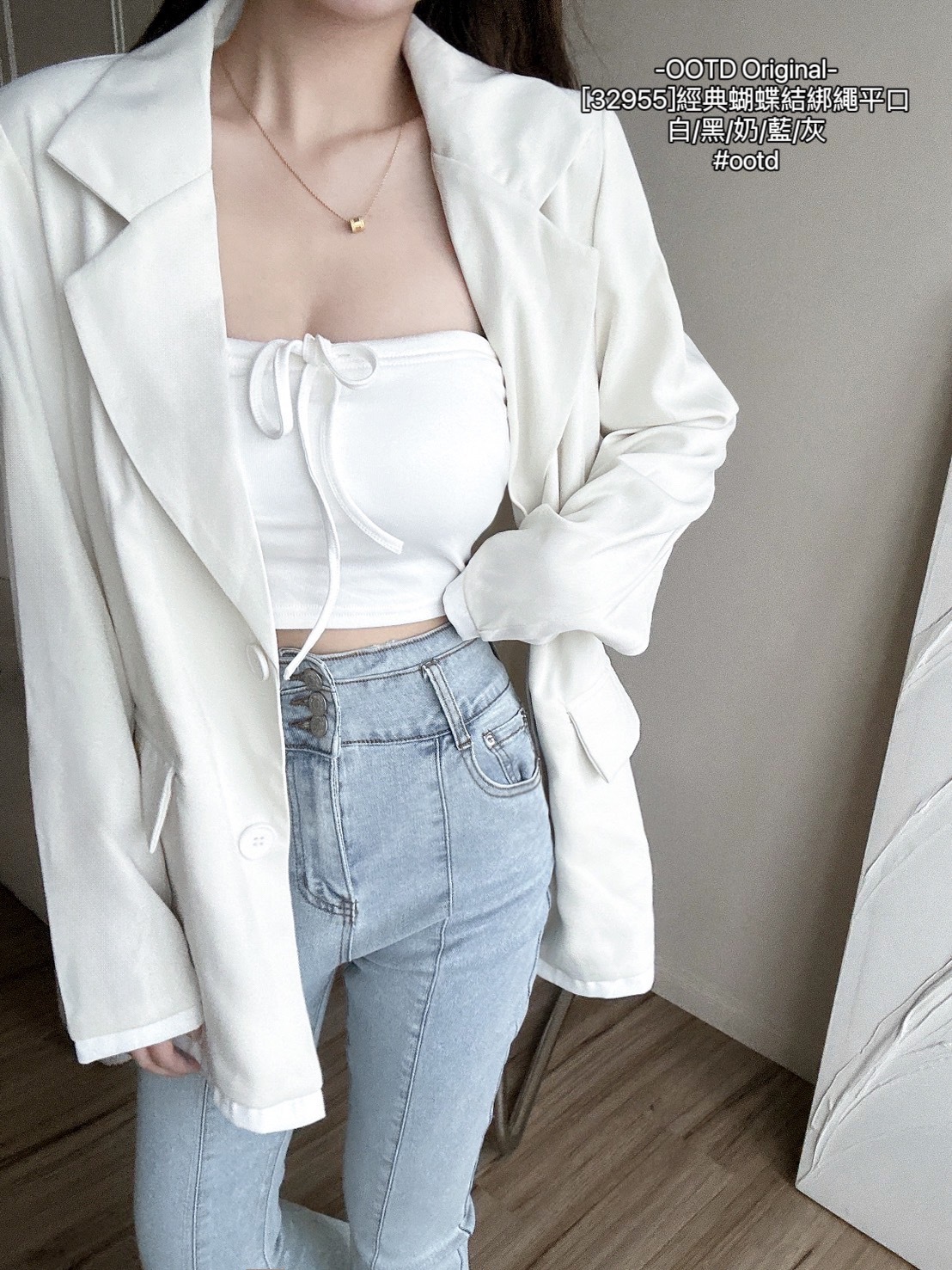 [32955]經典蝴蝶結綁繩平口