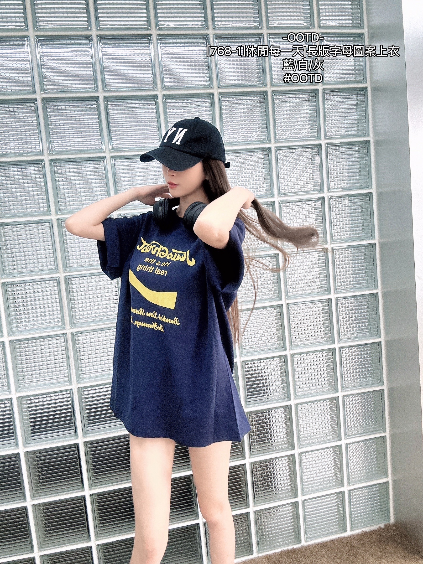 [768-1]休閒每一天長版字母圖案上衣 (6)